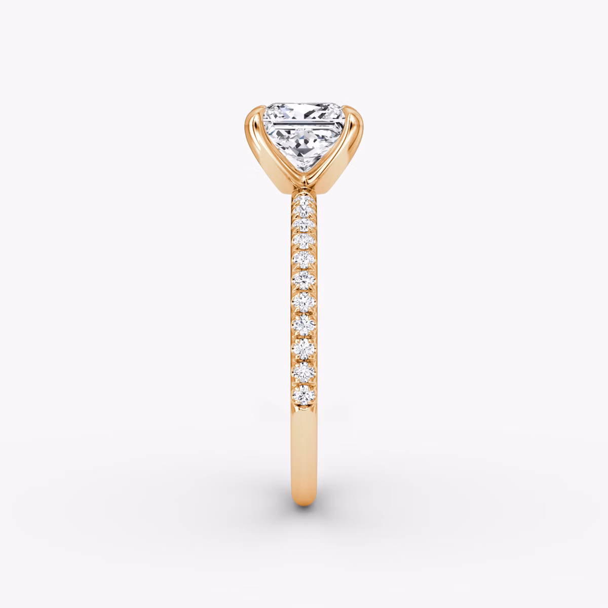 The Classic | Princess | 14k | Rose Gold | bandAccent: Pavé | bandWidth: standard | diamondOrientation: vertical | caratWeight: other