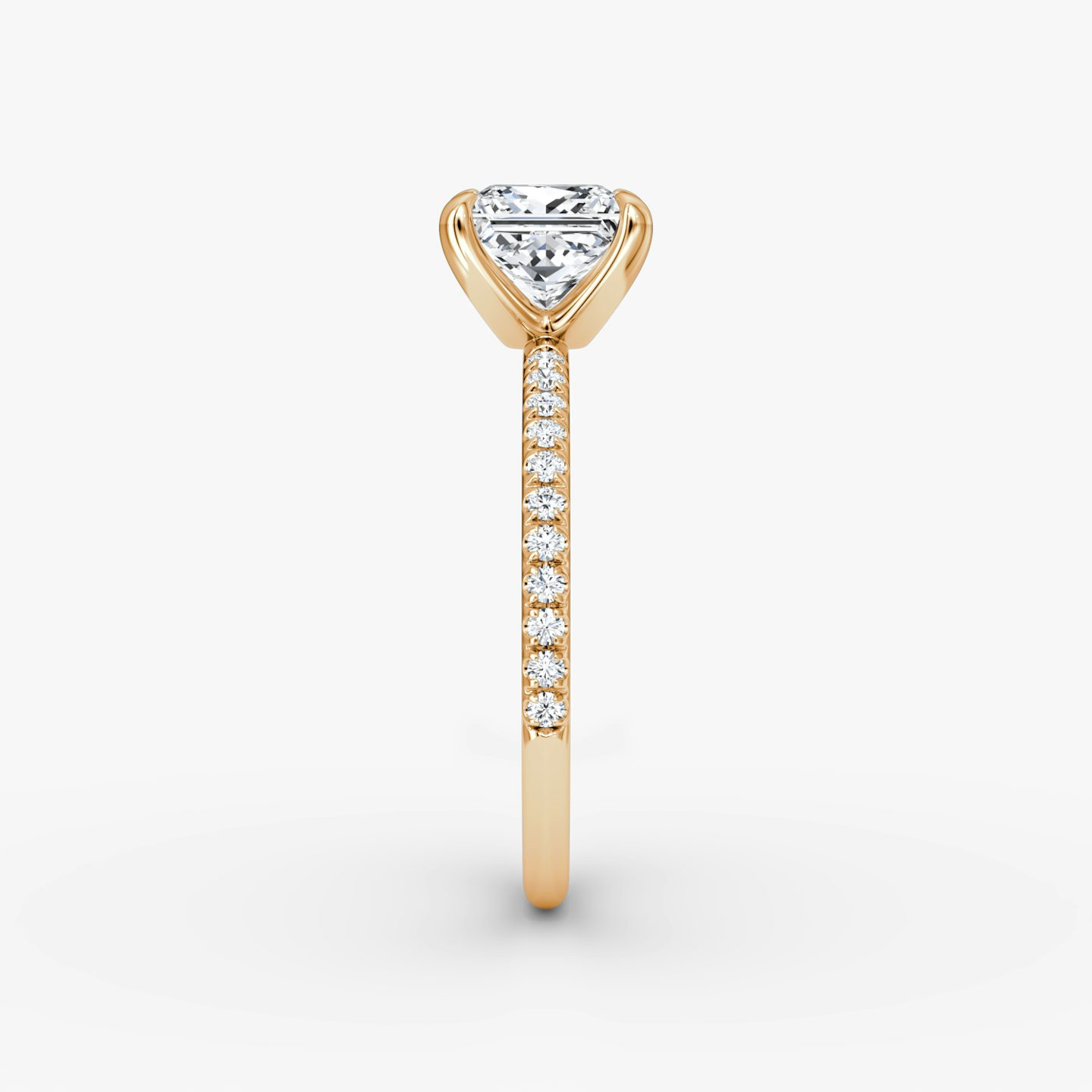 The Classic | Princess | 14k | Rose Gold | bandAccent: Pavé | bandWidth: standard | diamondOrientation: vertical | caratWeight: other