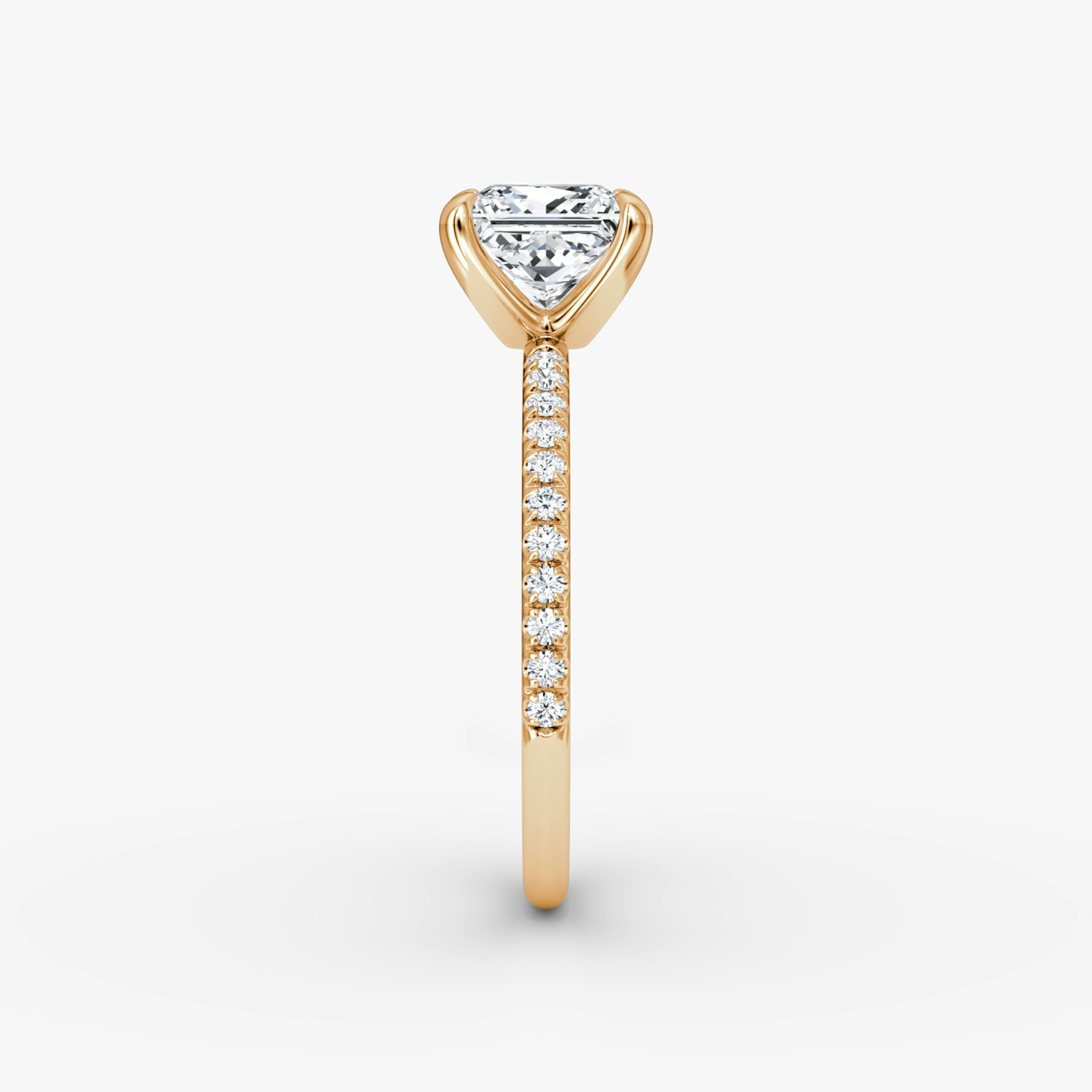 The Classic | Princess | 14k | Rose Gold | bandAccent: Pavé | bandWidth: standard | diamondOrientation: vertical | caratWeight: other