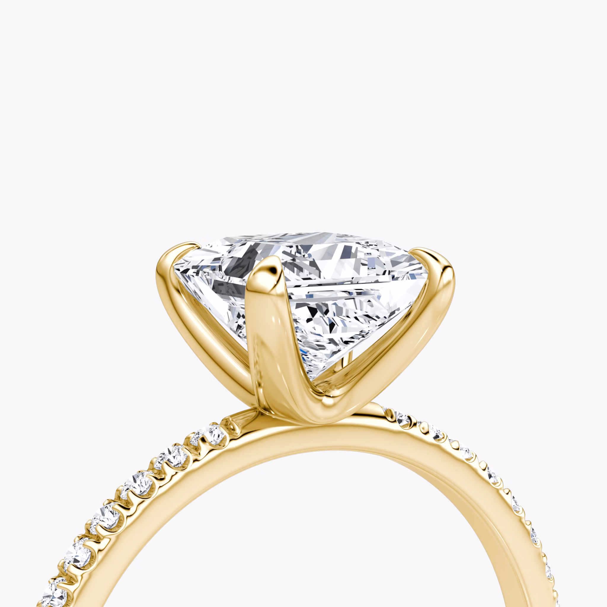 The Classic | Princess | 18k | Yellow Gold | bandAccent: Pavé | bandWidth: standard | diamondOrientation: vertical | caratWeight: other