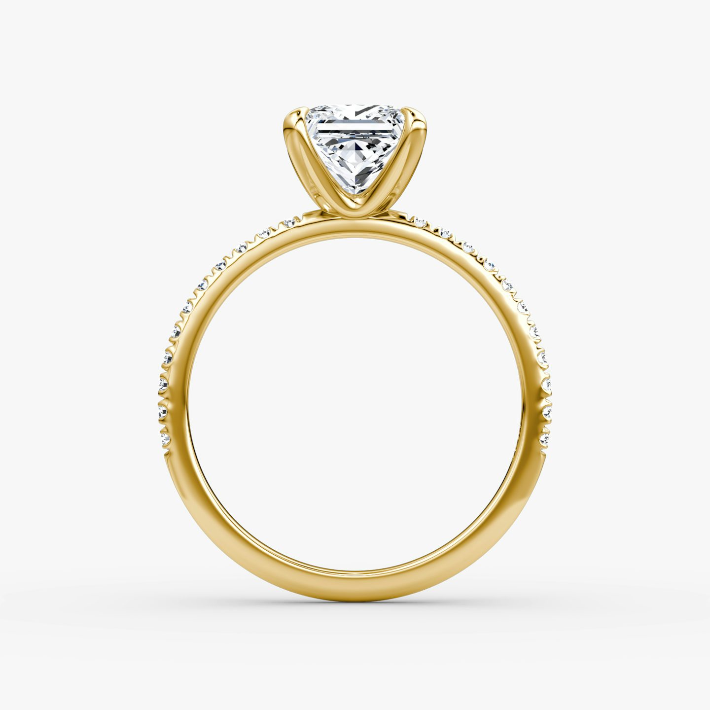 The Classic | Princess | 18k | Yellow Gold | bandAccent: Pavé | bandWidth: standard | diamondOrientation: vertical | caratWeight: other