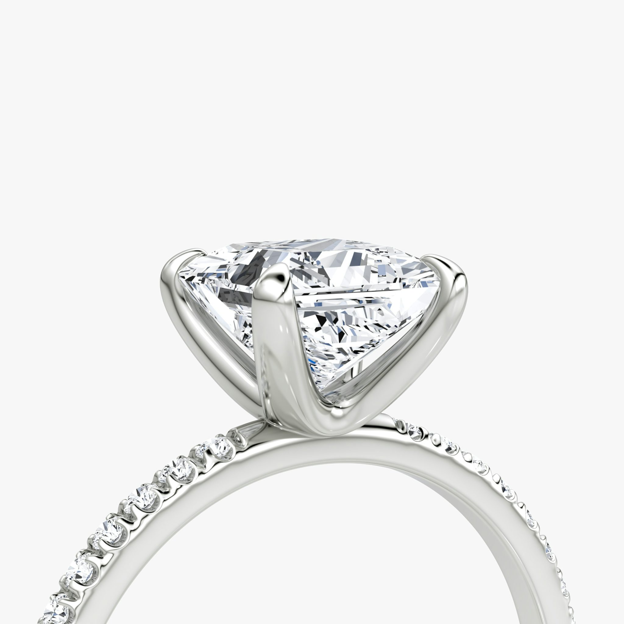 The Classic | Princess | Platinum | bandAccent: Pavé | bandWidth: standard | diamondOrientation: vertical | caratWeight: other