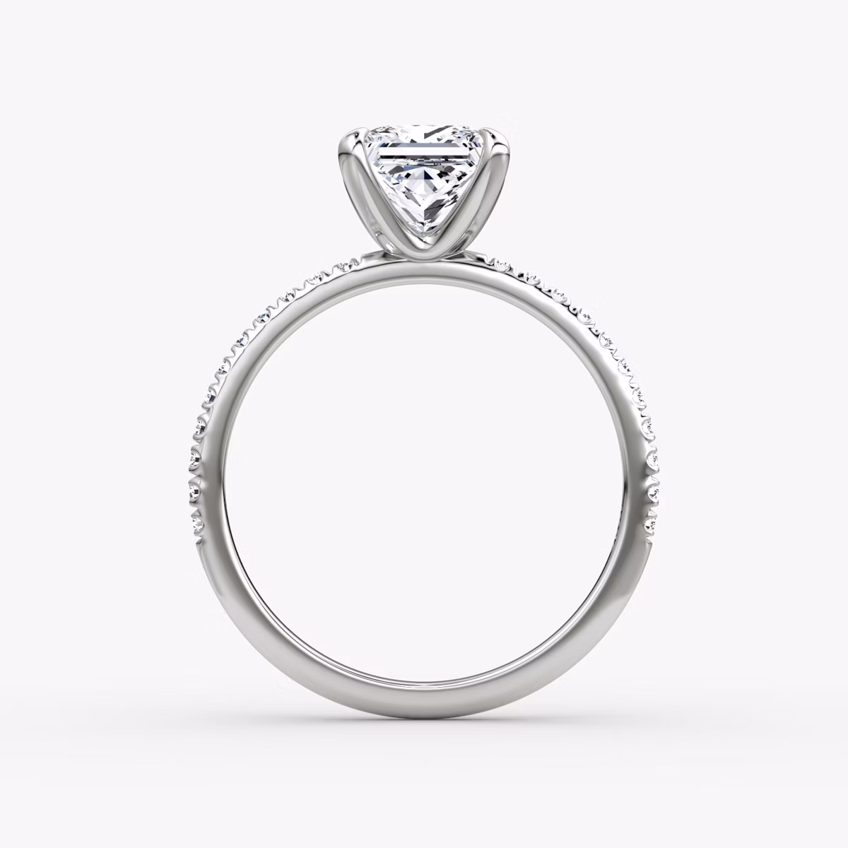 Classic | Princess | Platin | bandAccent: Mit Pavé-Besatz | bandWidth: standard | diamondOrientation: vertical | caratWeight: other