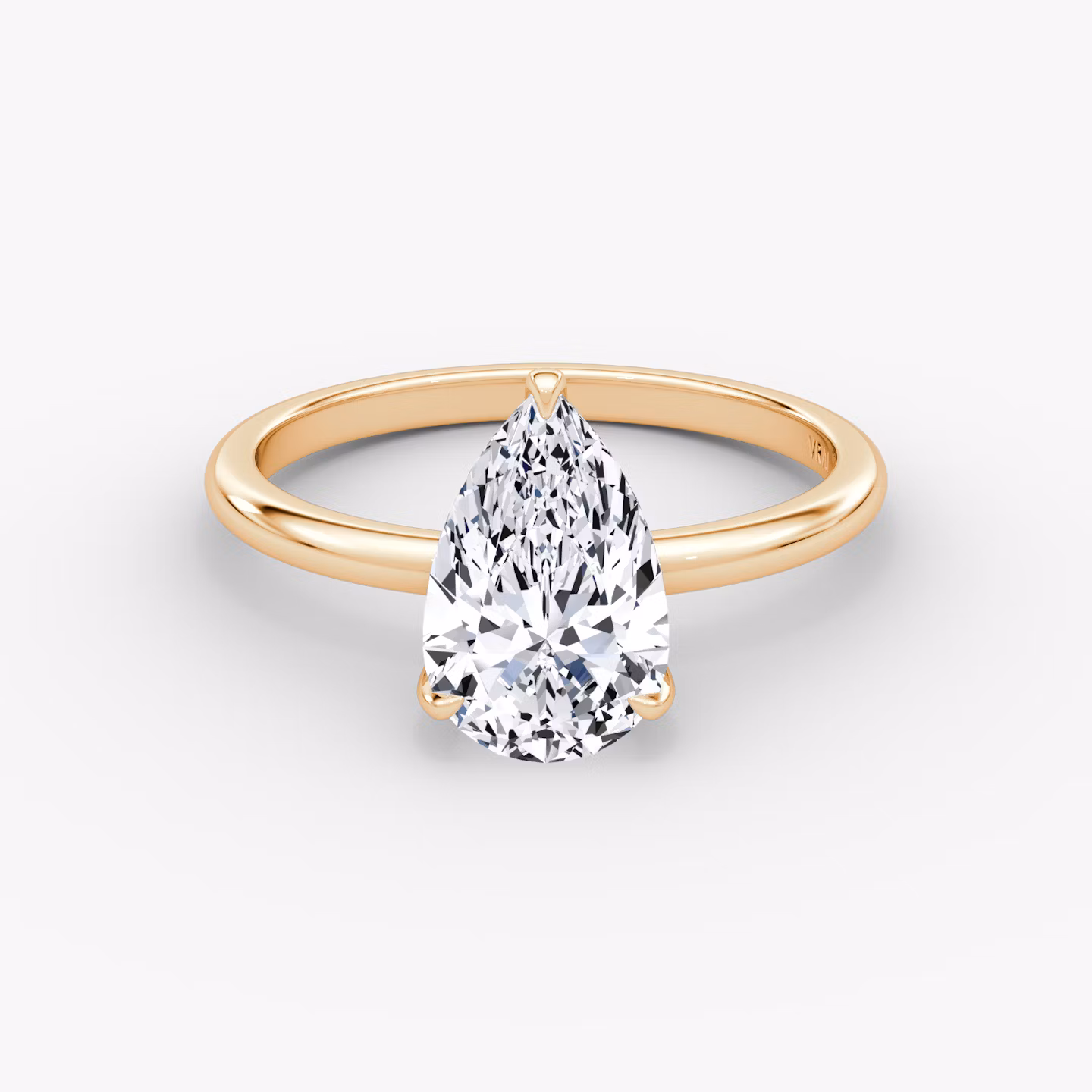 The Classic | Pear | 14k | Rose Gold | bandAccent: Plain | bandWidth: standard | diamondOrientation: vertical | caratWeight: other