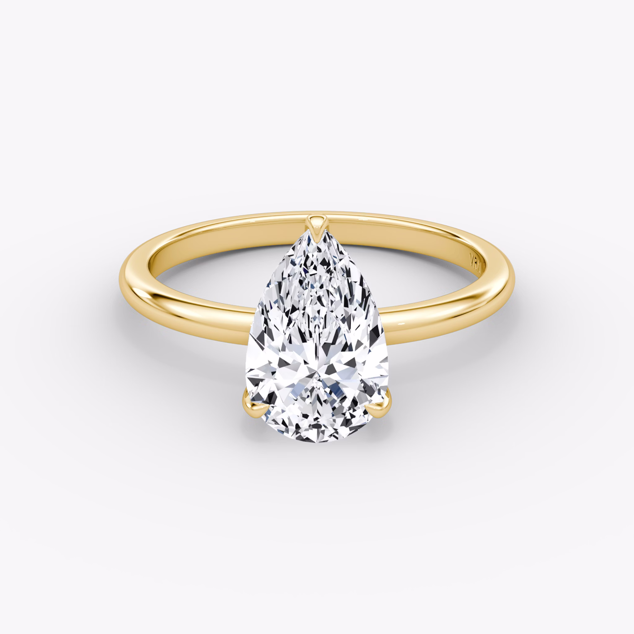 The Classic | Pear | 18k | Yellow Gold | bandAccent: Plain | bandWidth: standard | diamondOrientation: vertical | caratWeight: other