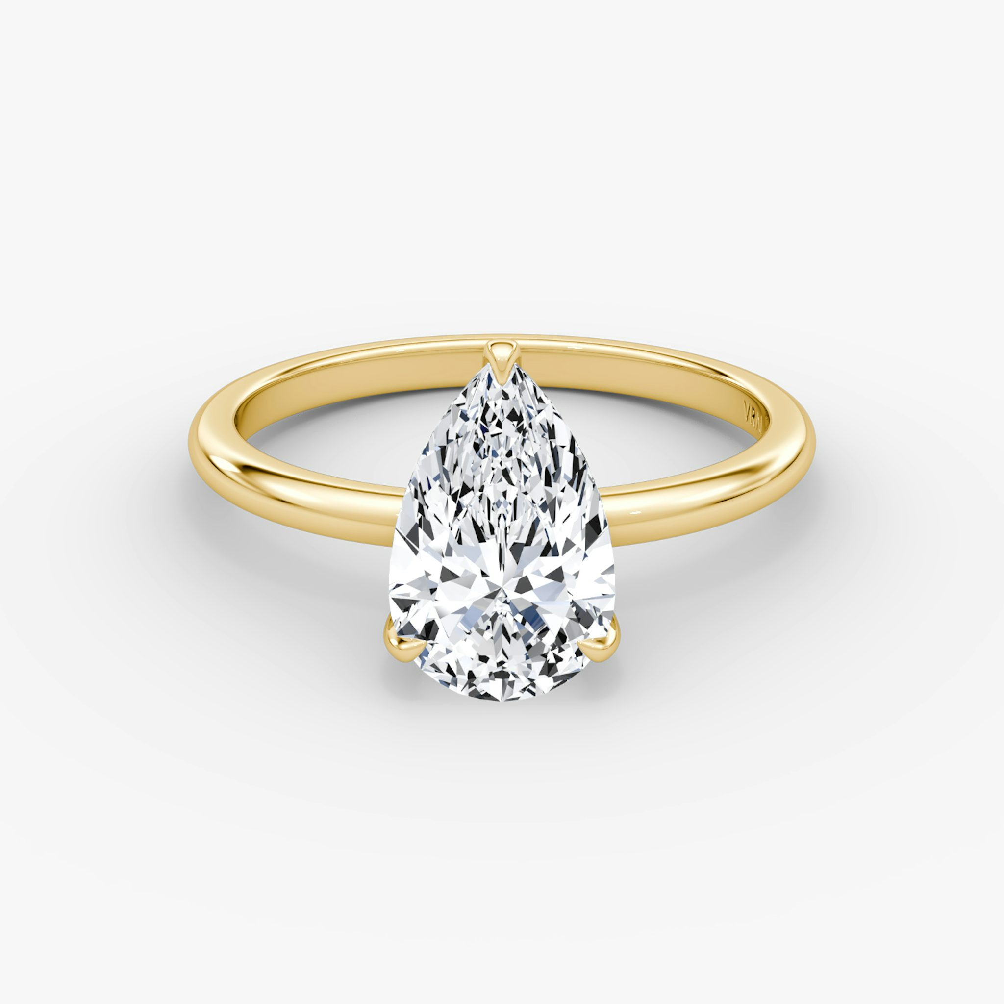 The Classic | Pear | 18k | Yellow Gold | bandAccent: Plain | bandWidth: standard | diamondOrientation: vertical | caratWeight: other