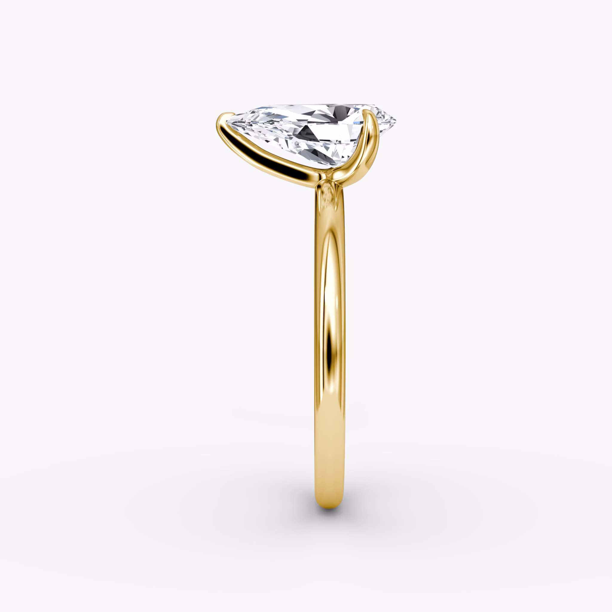 The Classic | Pear | 18k | Yellow Gold | bandAccent: Plain | bandWidth: standard | diamondOrientation: vertical | caratWeight: other