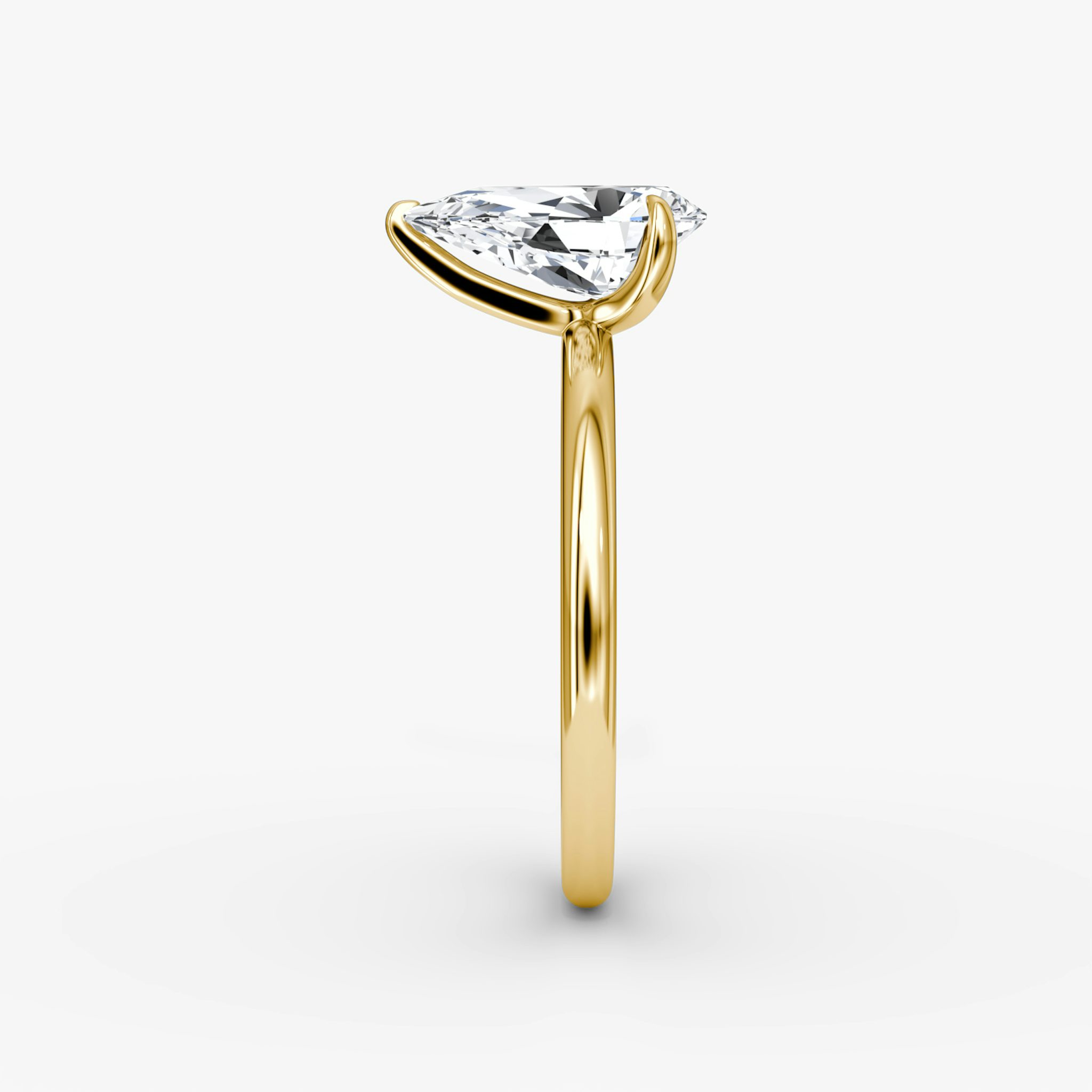 The Classic | Pear | 18k | Yellow Gold | bandAccent: Plain | bandWidth: standard | diamondOrientation: vertical | caratWeight: other