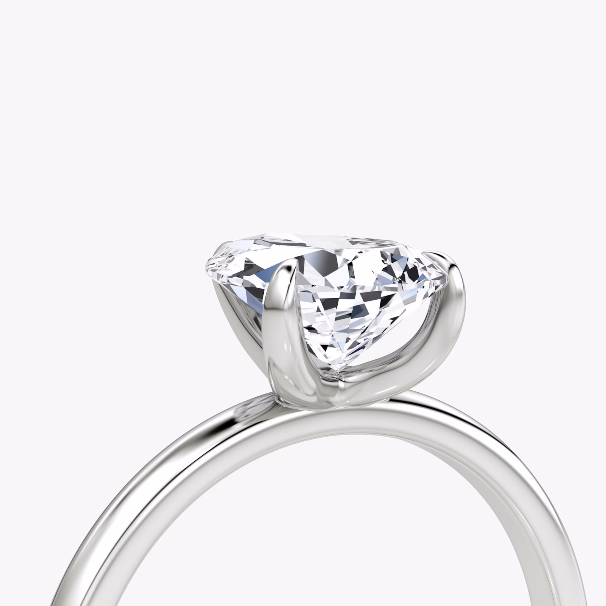 The Classic | Pear | 18k | White Gold | bandAccent: Plain | bandWidth: standard | diamondOrientation: vertical | caratWeight: other