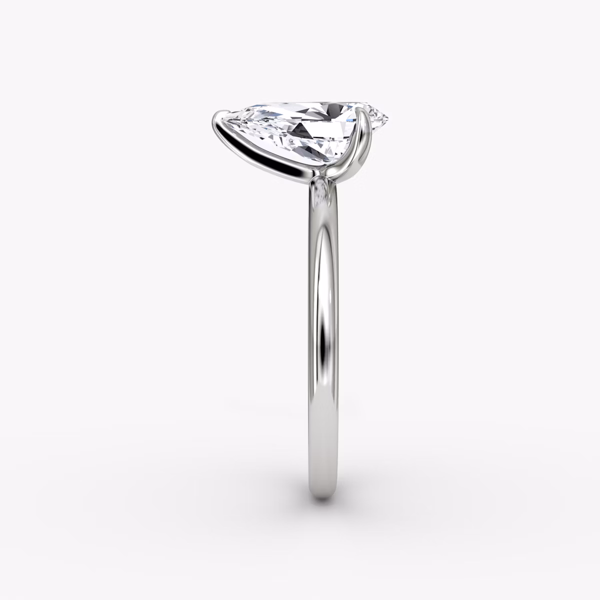 The Classic | Pear | 18k | White Gold | bandAccent: Plain | bandWidth: standard | diamondOrientation: vertical | caratWeight: other