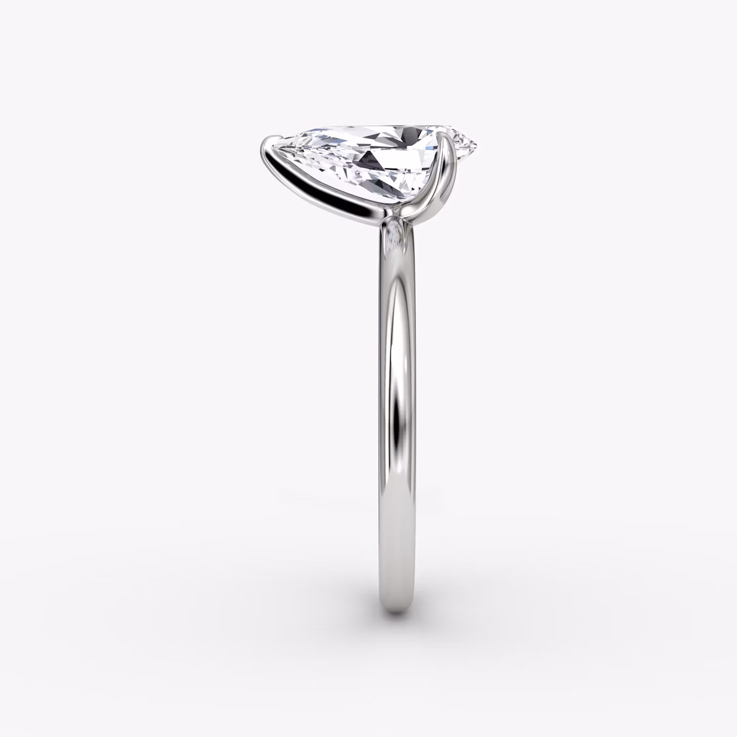 The Classic | Pear | 18k | White Gold | bandAccent: Plain | bandWidth: standard | diamondOrientation: vertical | caratWeight: other