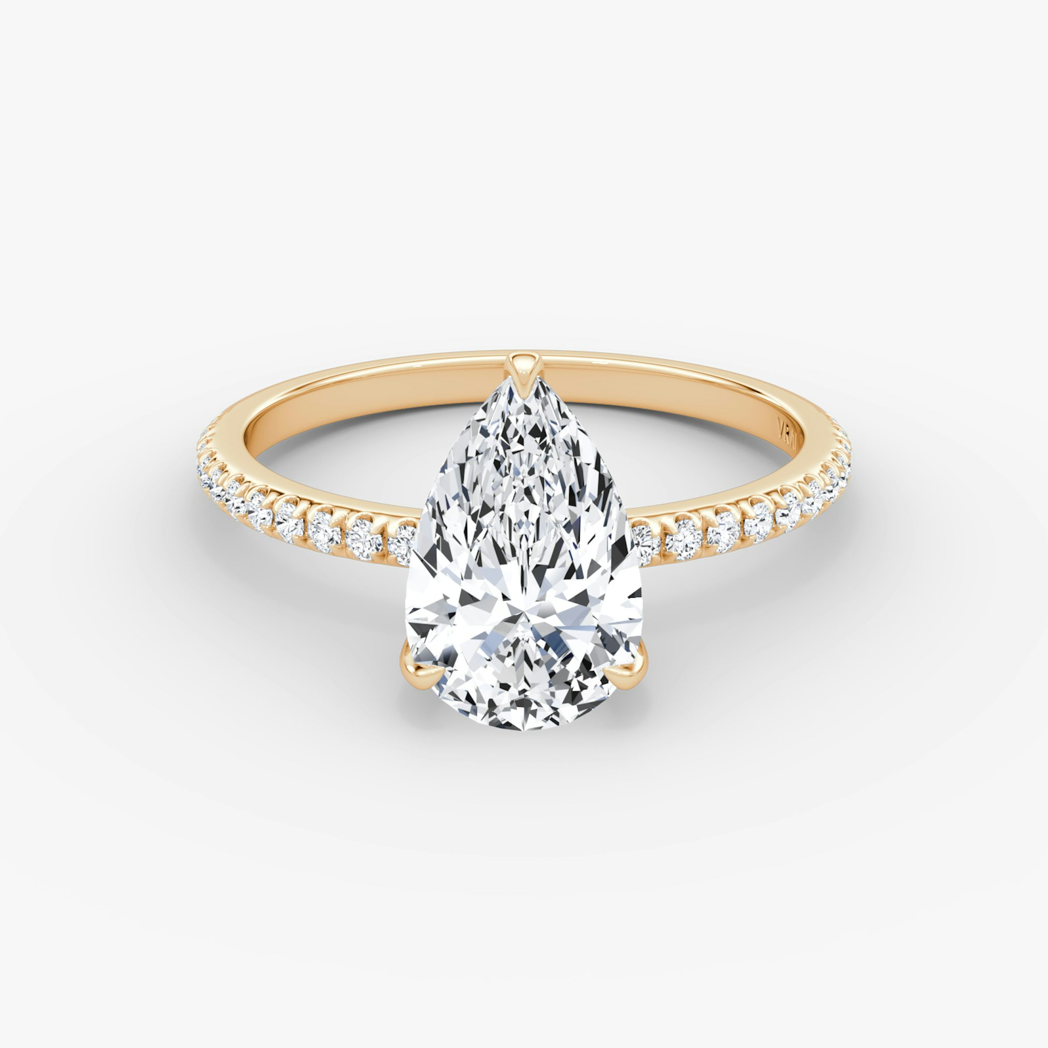 The Classic | Pear | 14k | Rose Gold | bandAccent: Pavé | bandWidth: standard | diamondOrientation: vertical | caratWeight: other