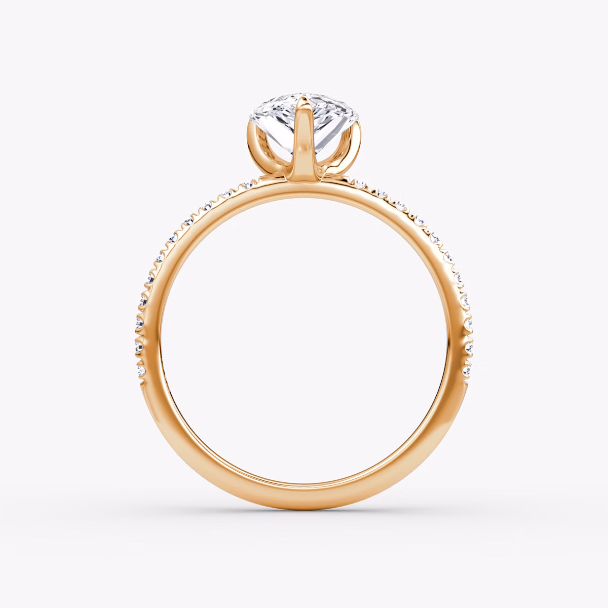 Classic | Tropfen | 14k | Roségold | bandAccent: Mit Pavé-Besatz | bandWidth: standard | diamondOrientation: vertical | caratWeight: other