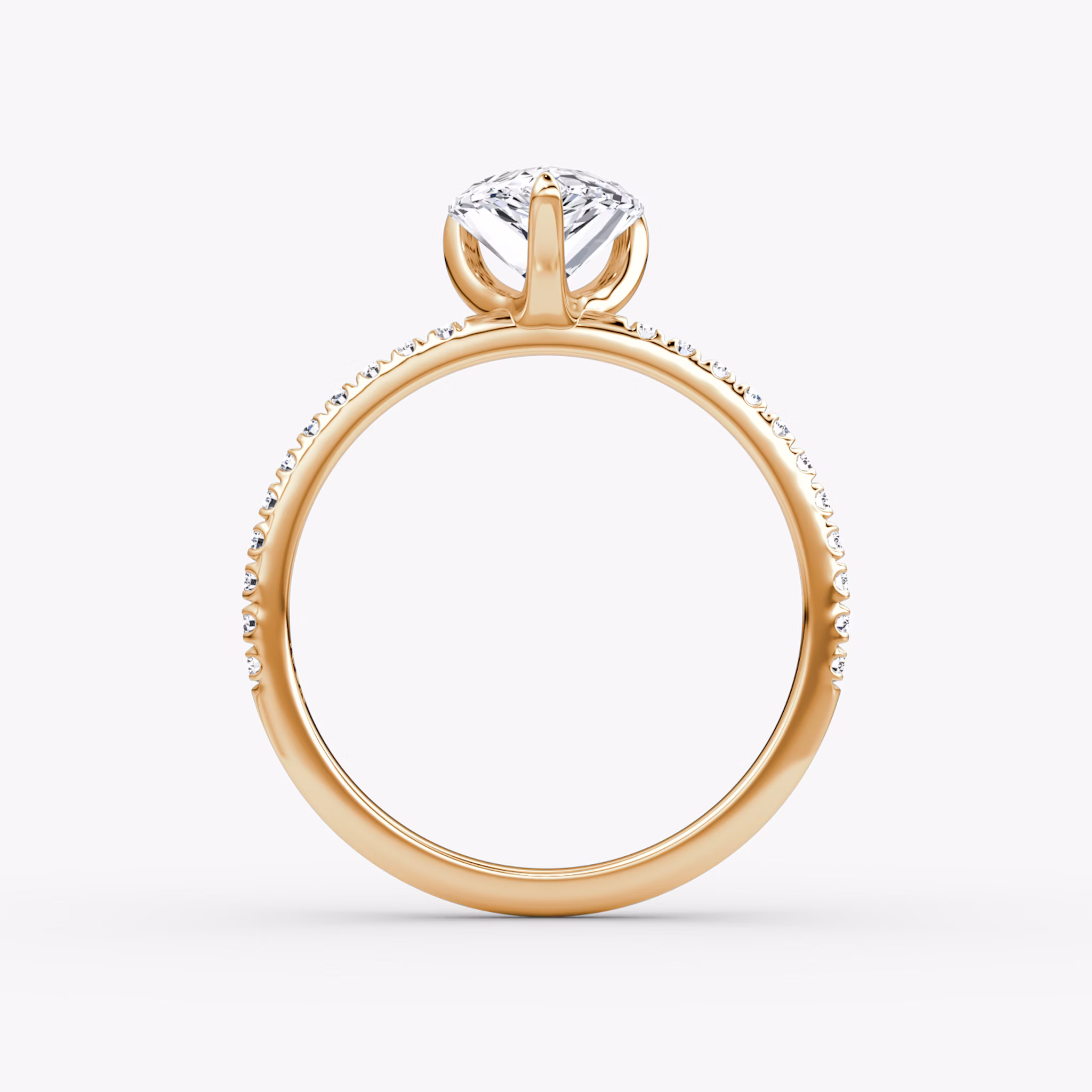 The Classic | Pear | 14k | Rose Gold | bandAccent: Pavé | bandWidth: standard | diamondOrientation: vertical | caratWeight: other