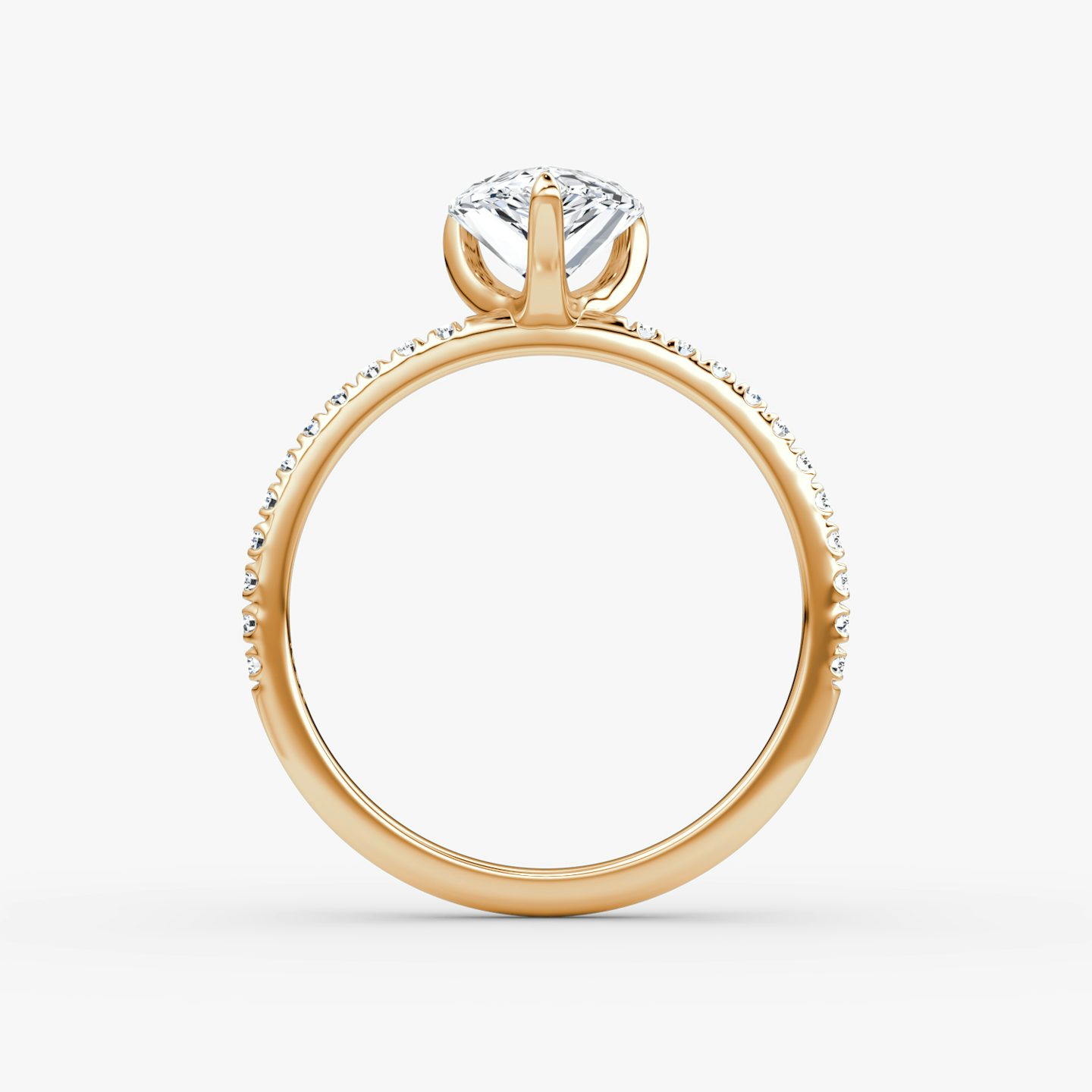 Classic | Tropfen | 14k | Roségold | bandAccent: Mit Pavé-Besatz | bandWidth: standard | diamondOrientation: vertical | caratWeight: other