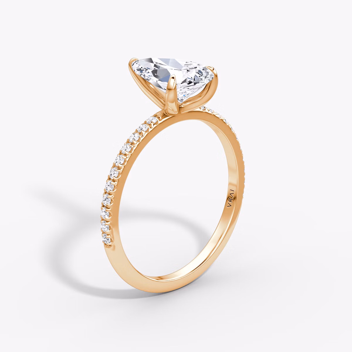 Classic | Tropfen | 14k | Roségold | bandAccent: Mit Pavé-Besatz | bandWidth: standard | diamondOrientation: vertical | caratWeight: other