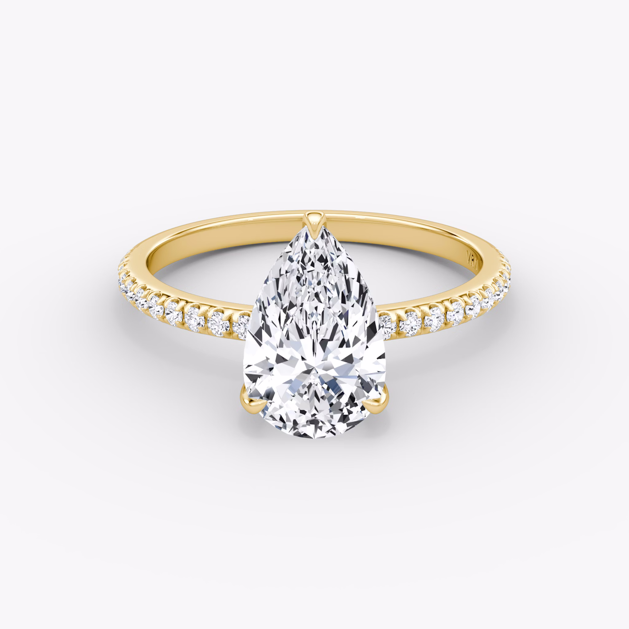 The Classic | Pear | 18k | Yellow Gold | bandAccent: Pavé | bandWidth: standard | diamondOrientation: vertical | caratWeight: other