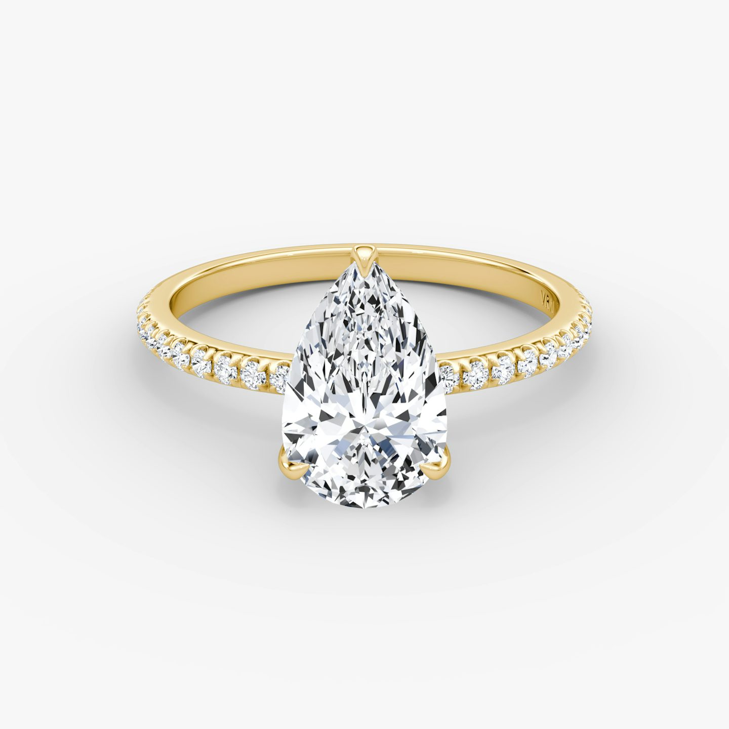 Classic | Tropfen | 18k | Gelbgold | bandAccent: Mit Pavé-Besatz | bandWidth: standard | diamondOrientation: vertical | caratWeight: other