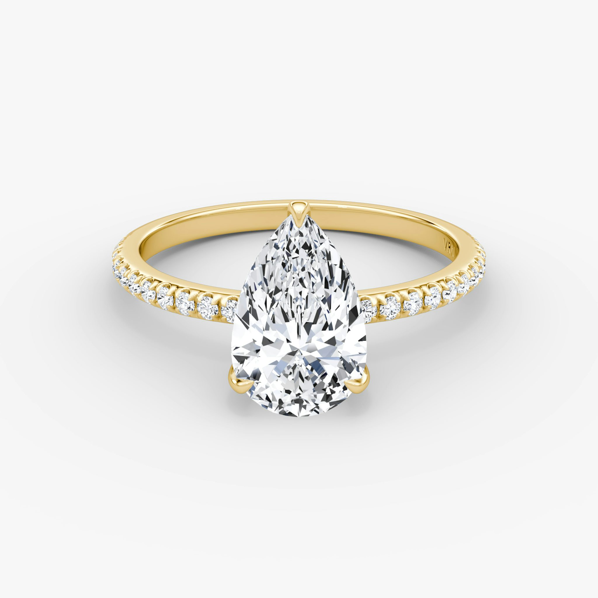 The Classic | Pear | 18k | Yellow Gold | bandAccent: Pavé | bandWidth: standard | diamondOrientation: vertical | caratWeight: other