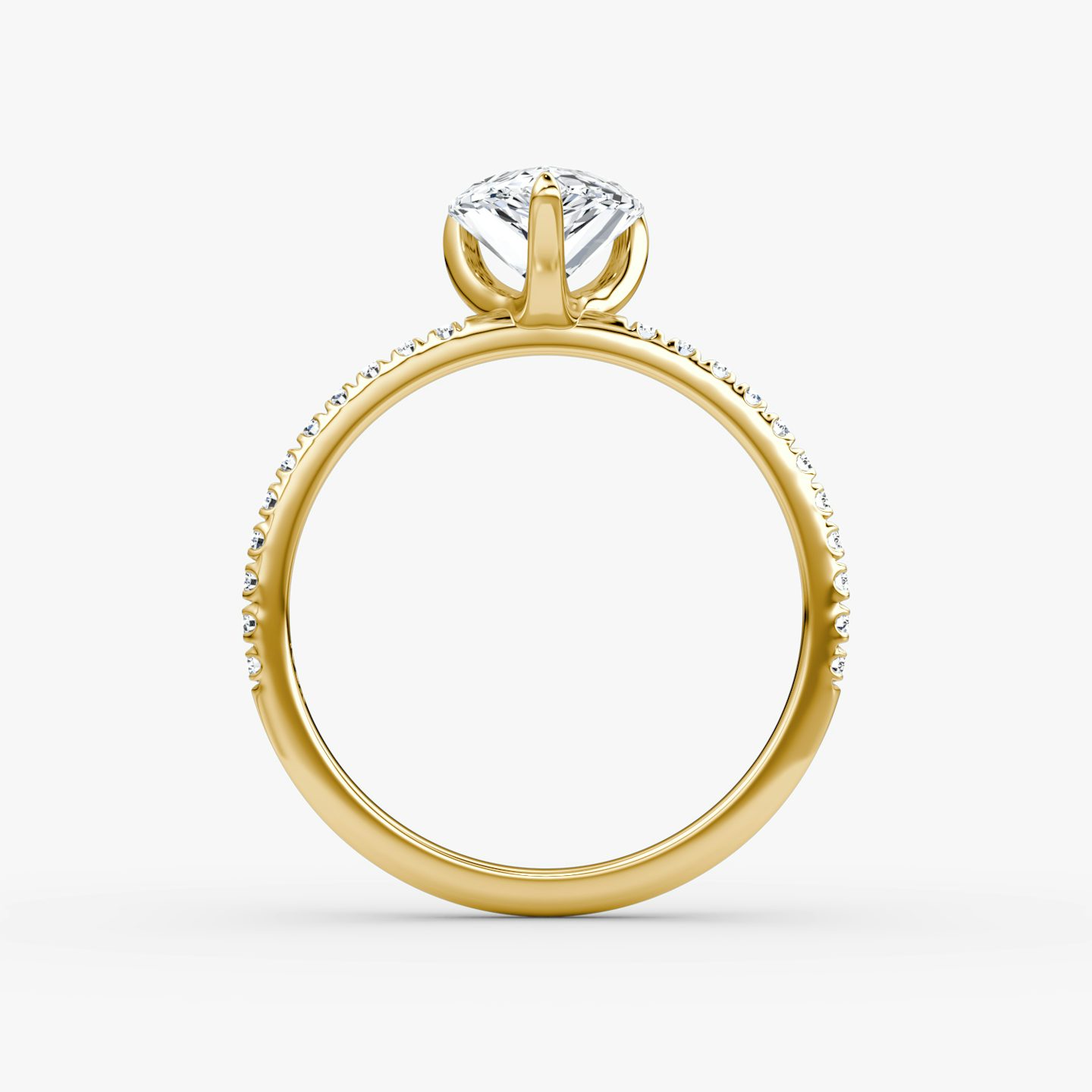 Classic | Tropfen | 18k | Gelbgold | bandAccent: Mit Pavé-Besatz | bandWidth: standard | diamondOrientation: vertical | caratWeight: other