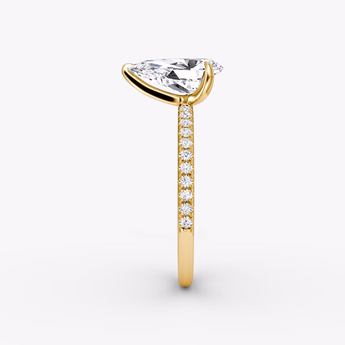 The Classic | Pear | 18k | Yellow Gold | bandAccent: Pavé | bandWidth: standard | diamondOrientation: vertical | caratWeight: other
