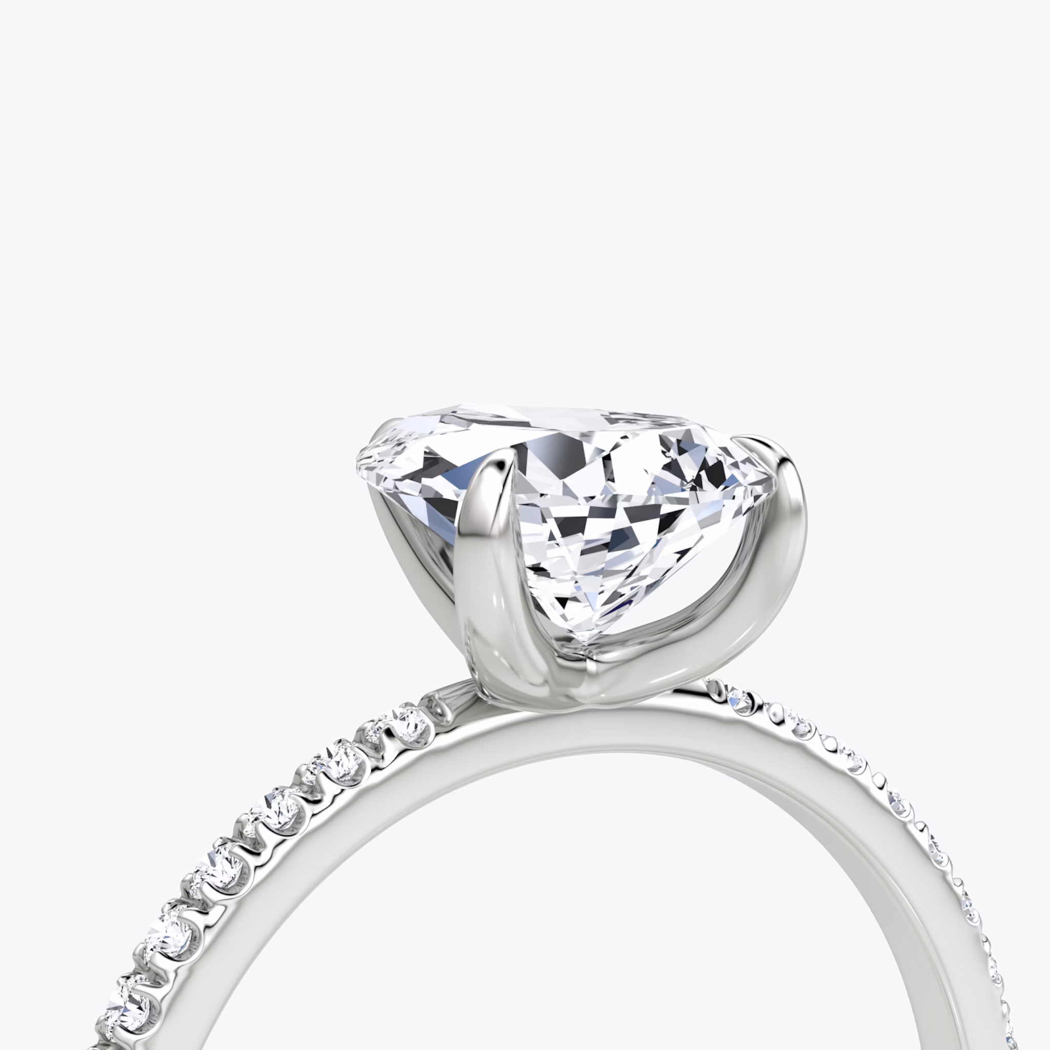 The Classic | Pear | 18k | White Gold | bandAccent: Pavé | bandWidth: standard | diamondOrientation: vertical | caratWeight: other