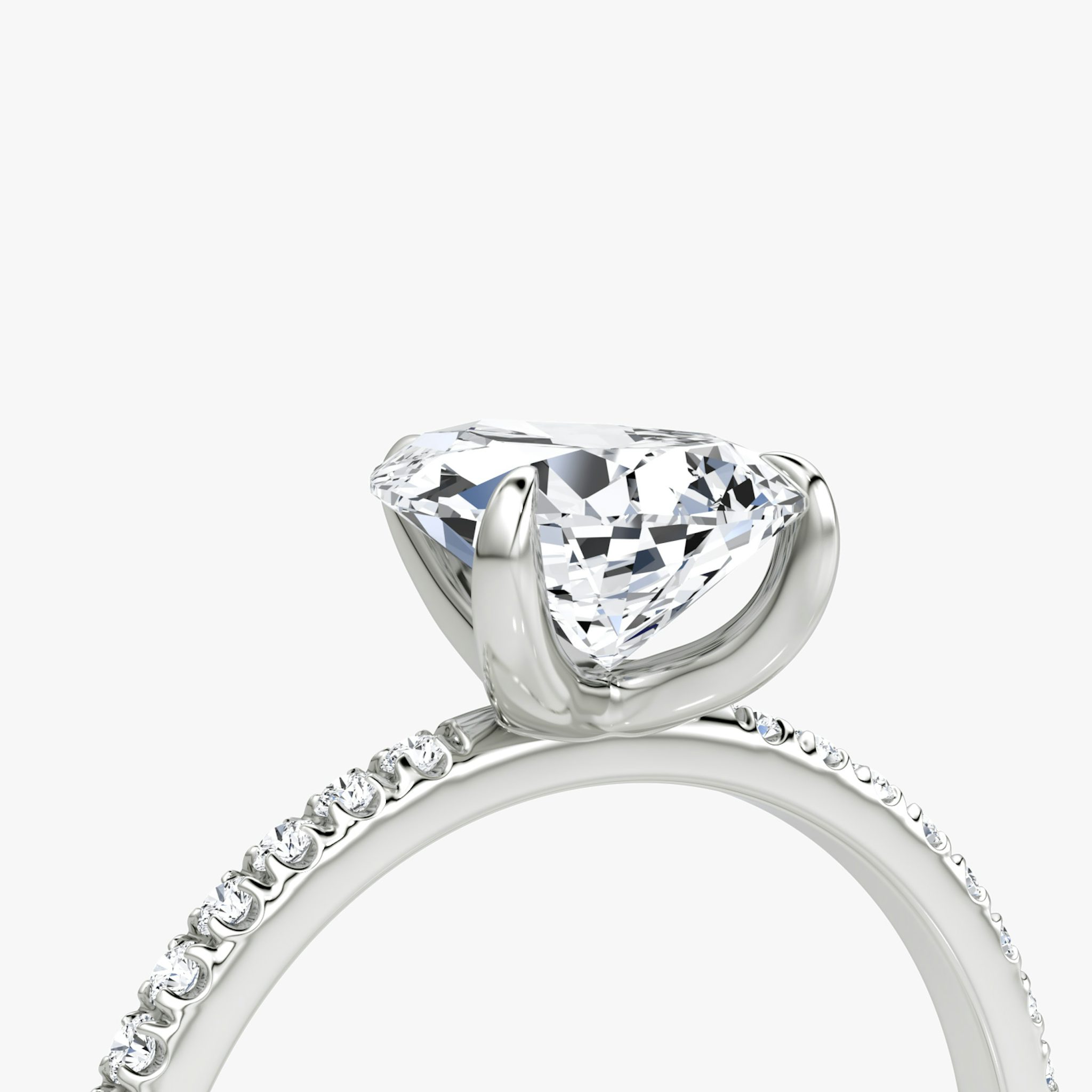 The Classic | Pear | 18k | White Gold | bandAccent: Pavé | bandWidth: standard | diamondOrientation: vertical | caratWeight: other