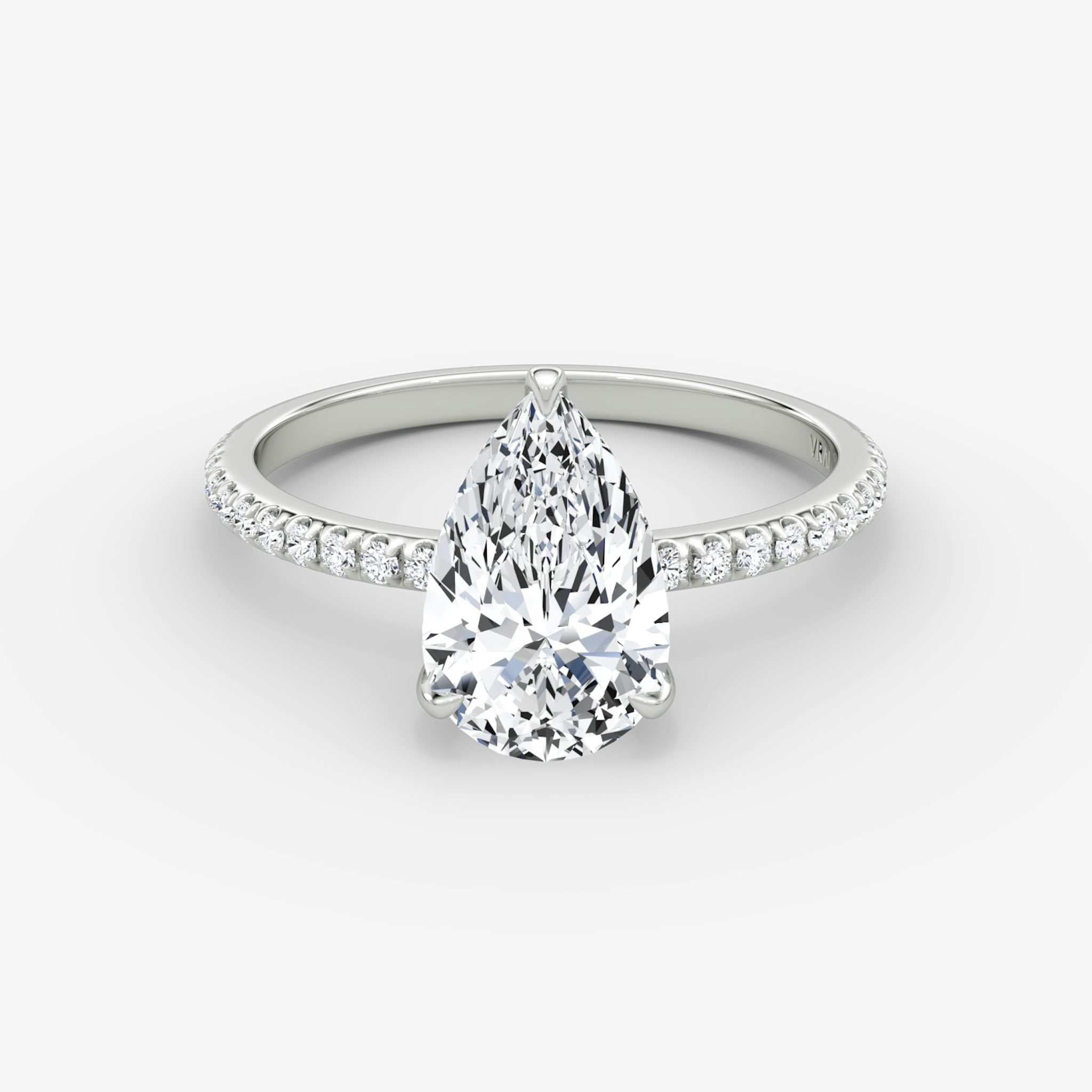 The Classic | Pear | 18k | White Gold | bandAccent: Pavé | bandWidth: standard | diamondOrientation: vertical | caratWeight: other