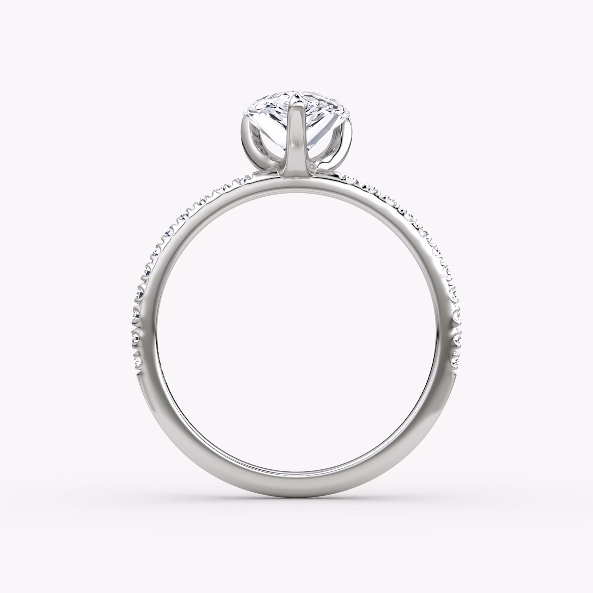 The Classic | Pear | 18k | White Gold | bandAccent: Pavé | bandWidth: standard | diamondOrientation: vertical | caratWeight: other