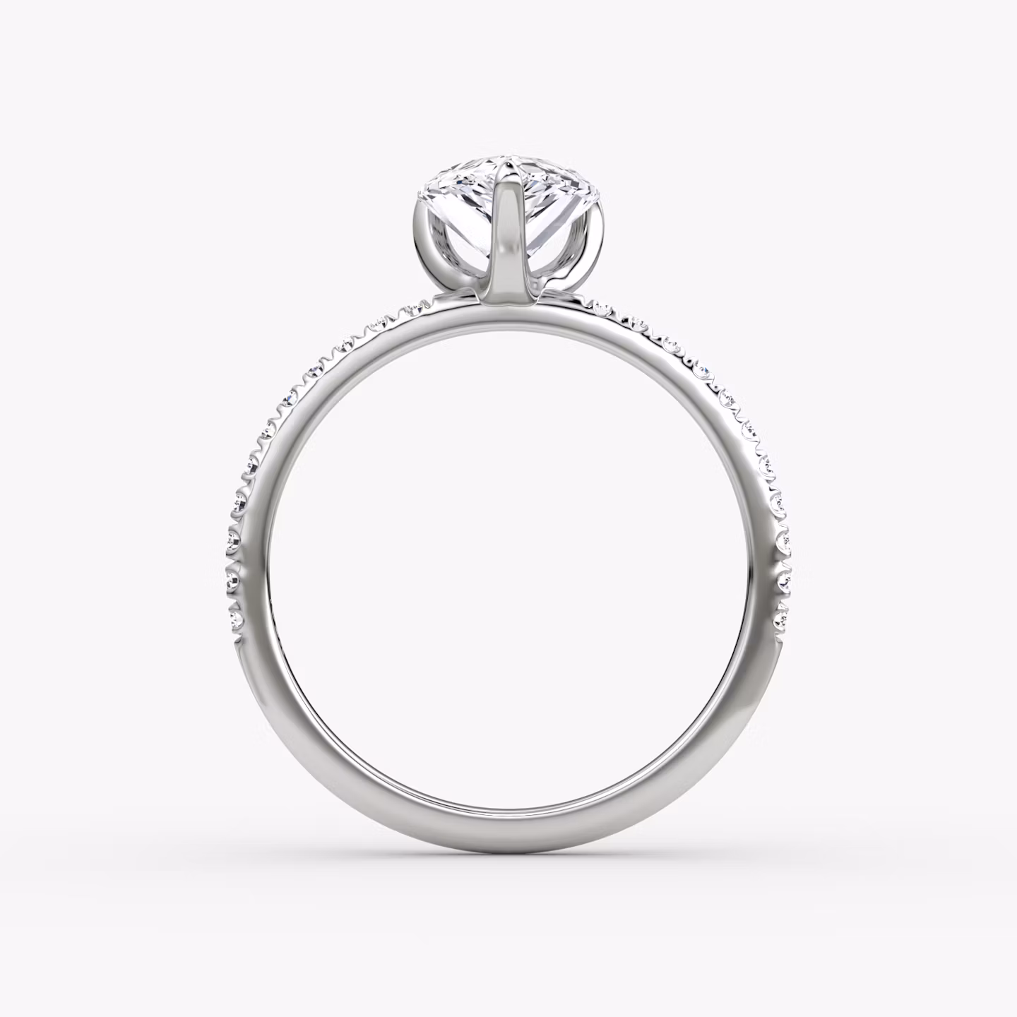 The Classic | Pear | Platinum | bandAccent: Pavé | bandWidth: standard | diamondOrientation: vertical | caratWeight: other