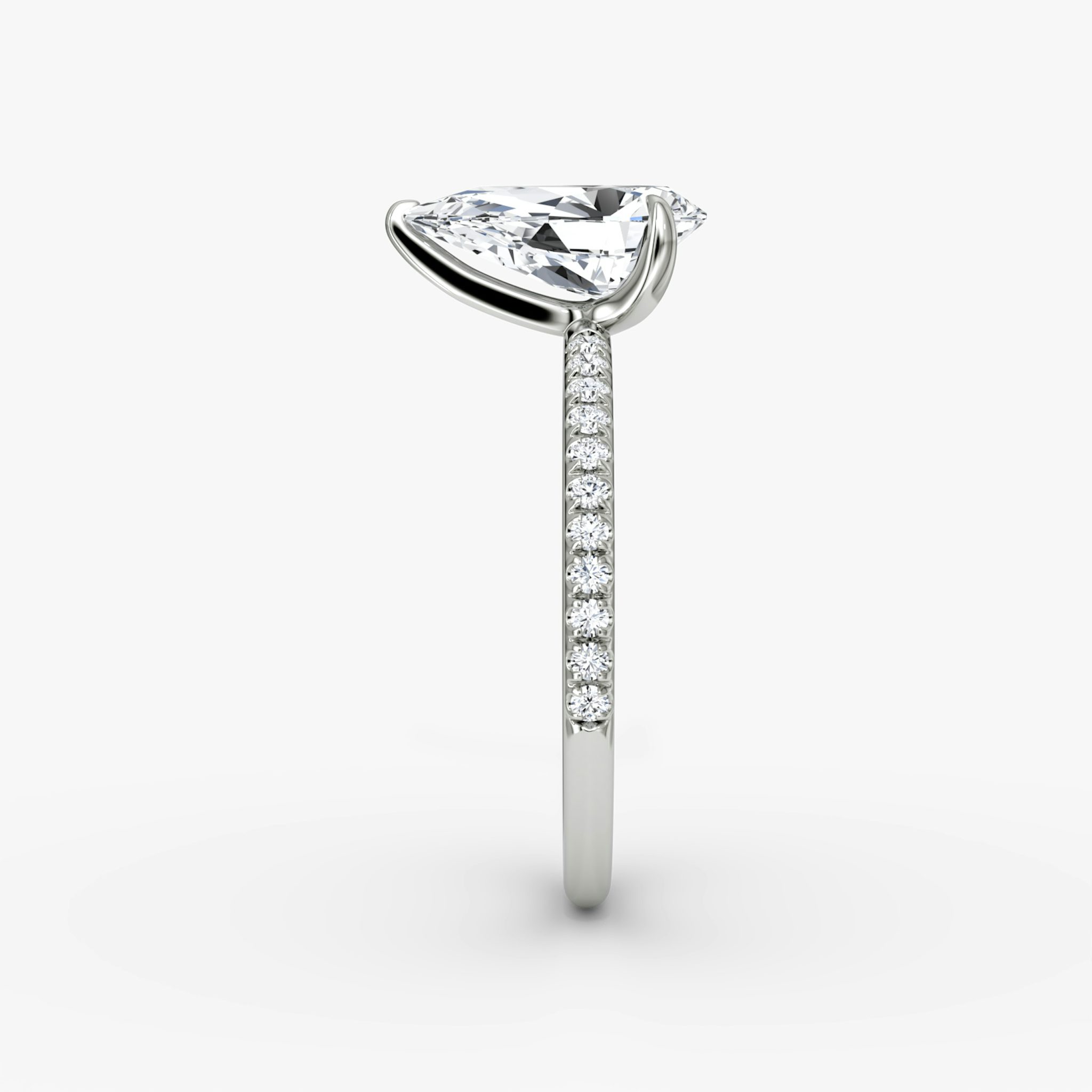The Classic | Pear | 18k | White Gold | bandAccent: Pavé | bandWidth: standard | diamondOrientation: vertical | caratWeight: other