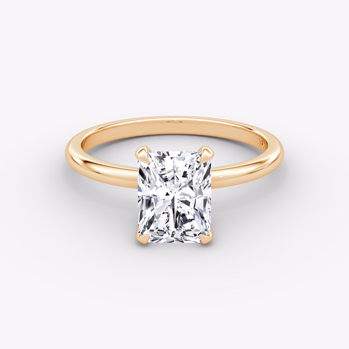 Anillo de compromiso Classic | Radiante | 14k | Oro rosa | bandAccent: Simple | bandWidth: standard | diamondOrientation: vertical | caratWeight: other