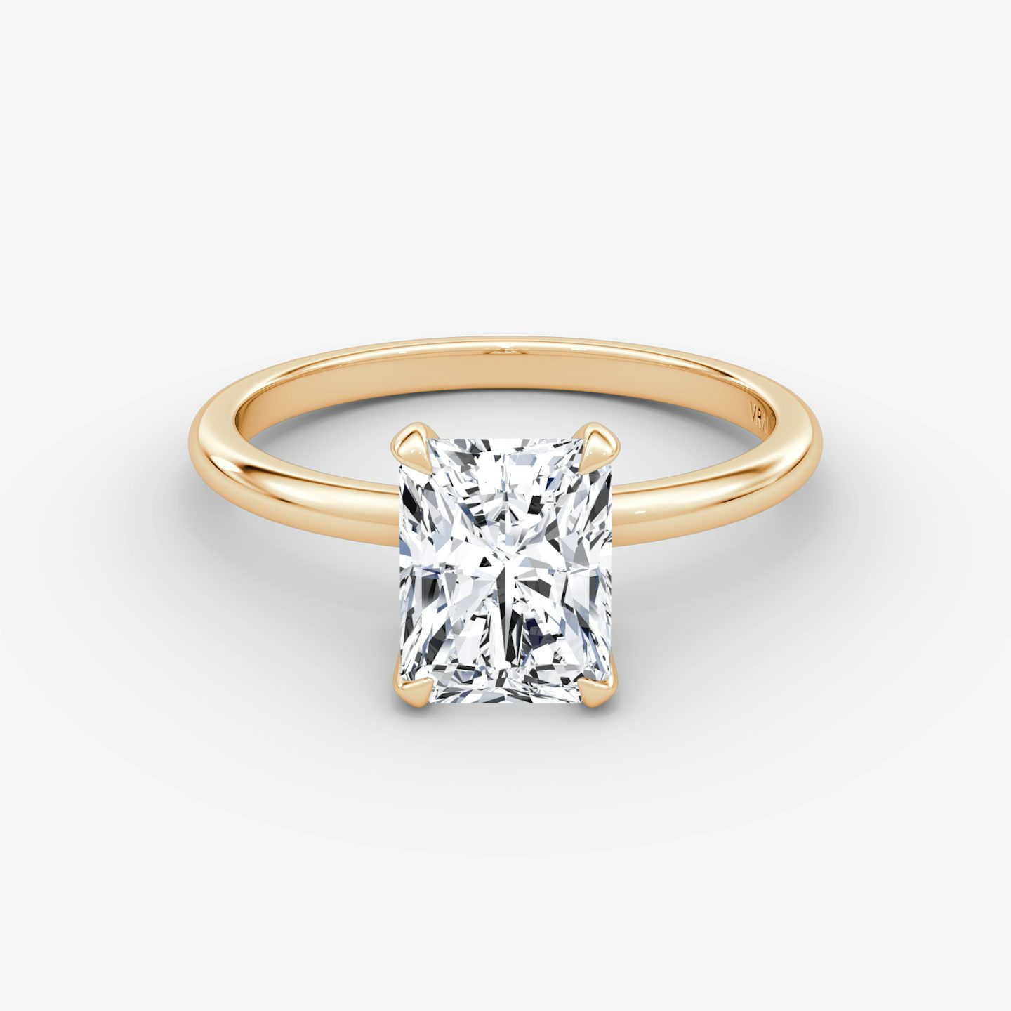 The Classic | Radiant | 14k | Rose Gold | bandAccent: Plain | bandWidth: standard | diamondOrientation: vertical | caratWeight: other
