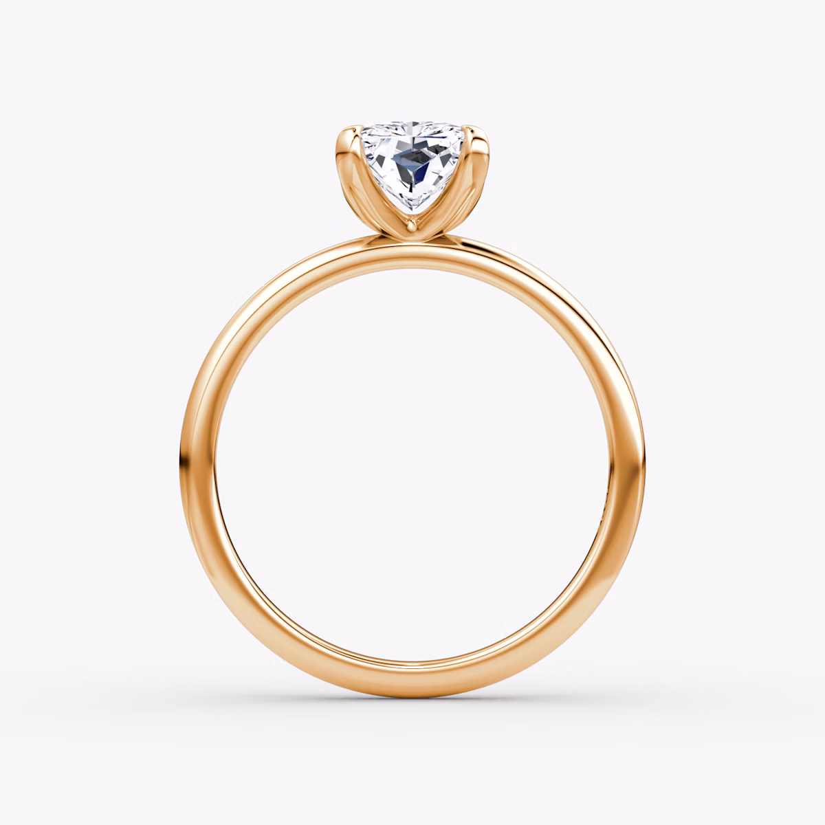 Anillo de compromiso Classic | Radiante | 14k | Oro rosa | bandAccent: Simple | bandWidth: standard | diamondOrientation: vertical | caratWeight: other