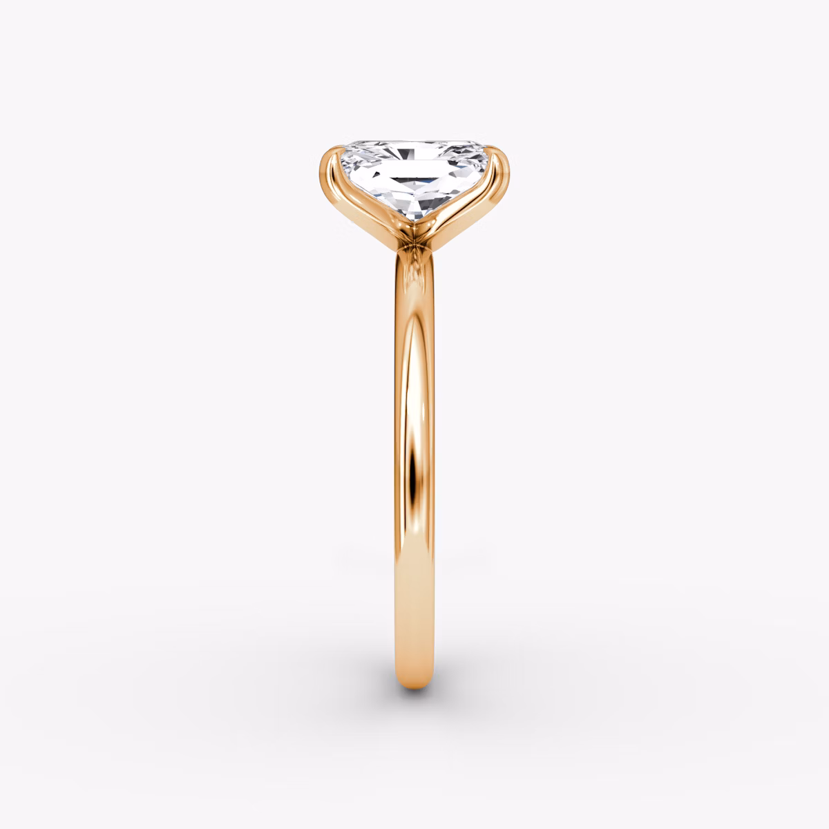 Anillo de compromiso Classic | Radiante | 14k | Oro rosa | bandAccent: Simple | bandWidth: standard | diamondOrientation: vertical | caratWeight: other