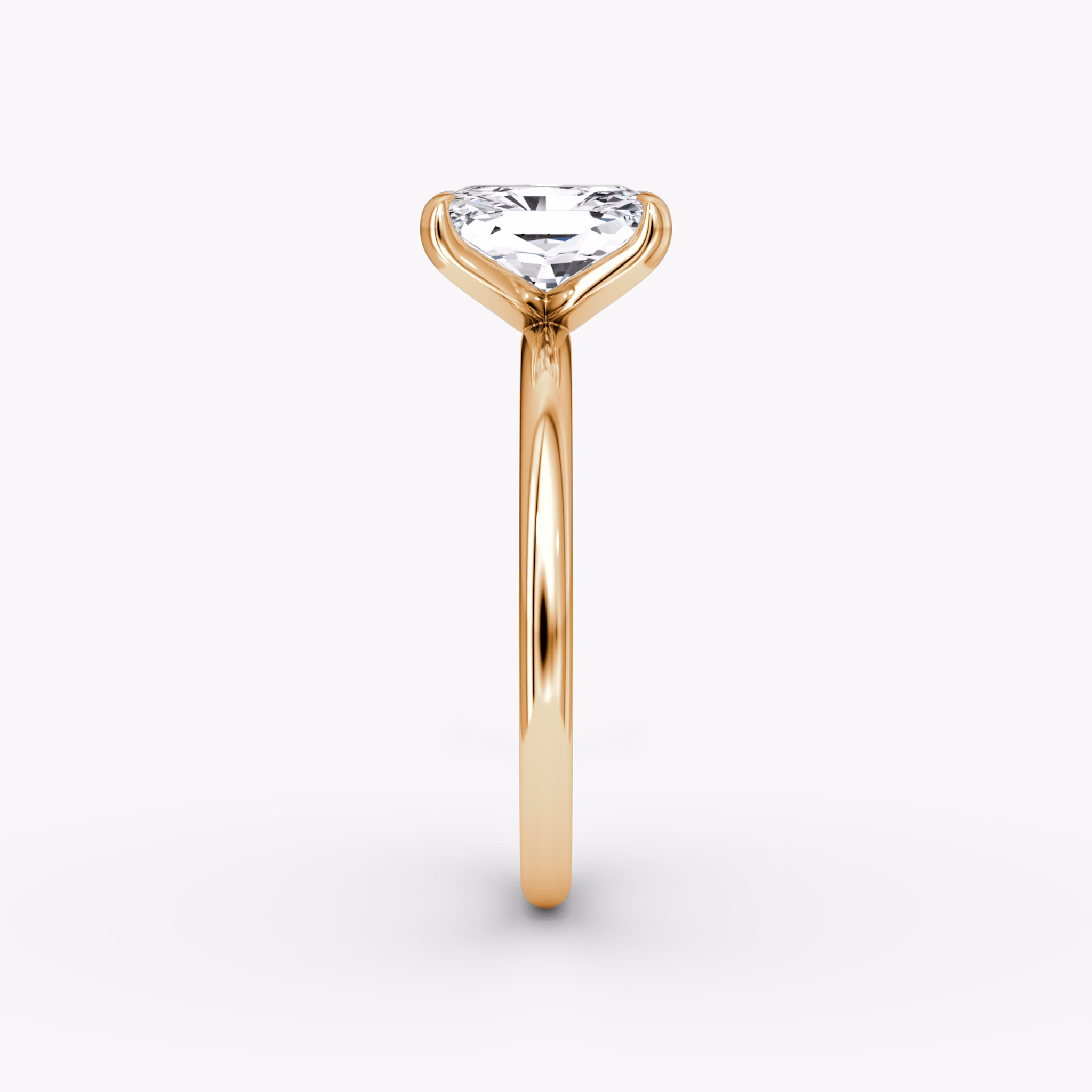 The Classic | Radiant | 14k | Rose Gold | bandAccent: Plain | bandWidth: standard | diamondOrientation: vertical | caratWeight: other