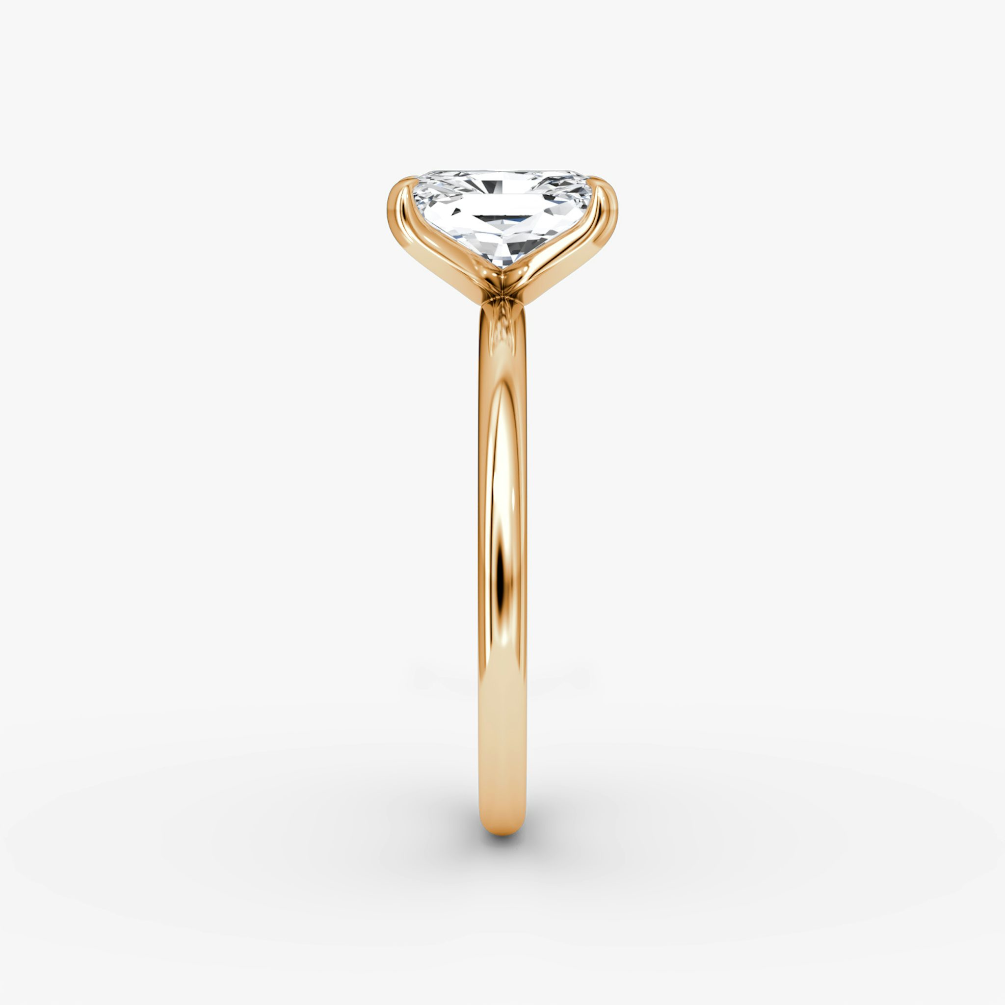 The Classic | Radiant | 14k | Rose Gold | bandAccent: Plain | bandWidth: standard | diamondOrientation: vertical | caratWeight: other