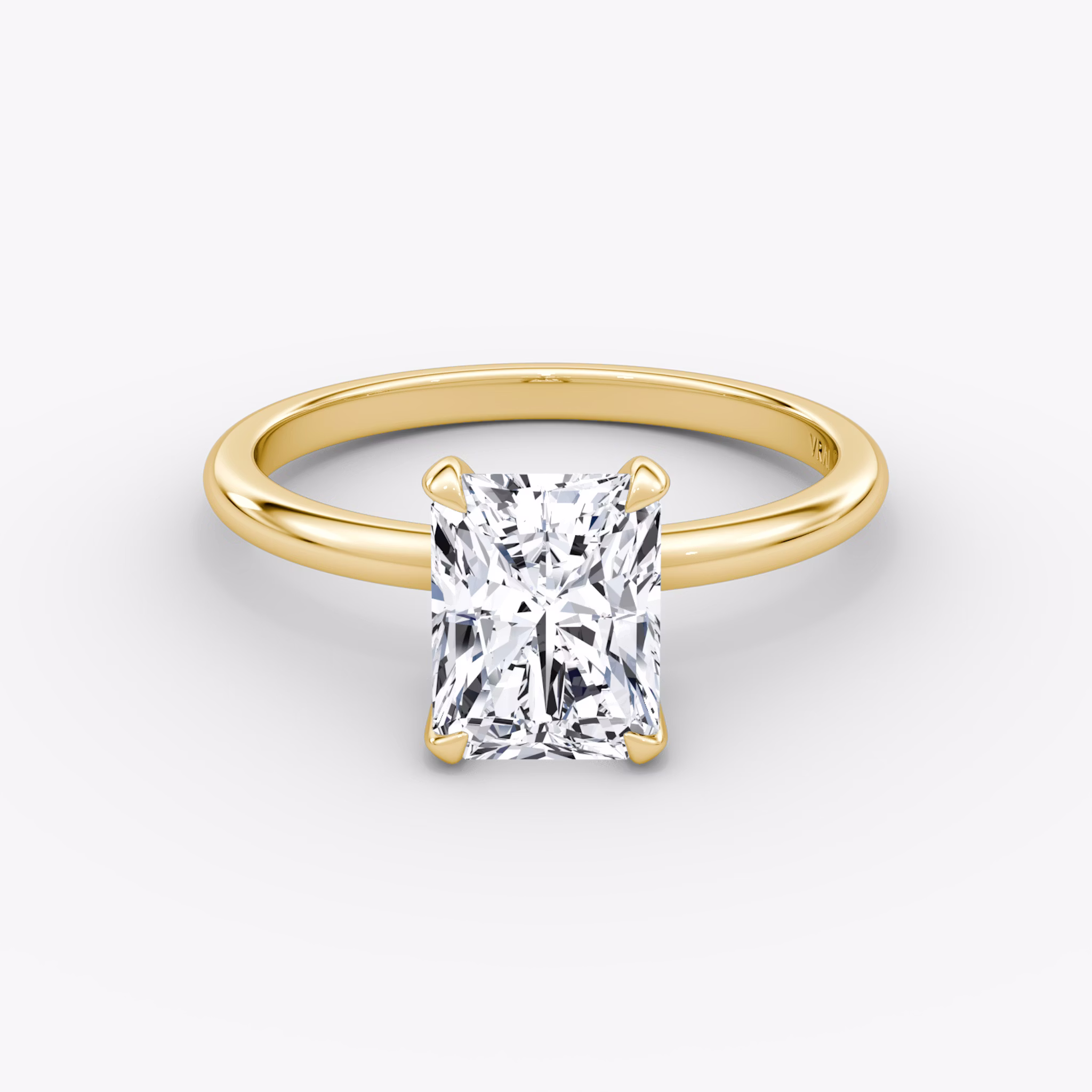 The Classic | Radiant | 18k | Yellow Gold | bandAccent: Plain | bandWidth: standard | diamondOrientation: vertical | caratWeight: other