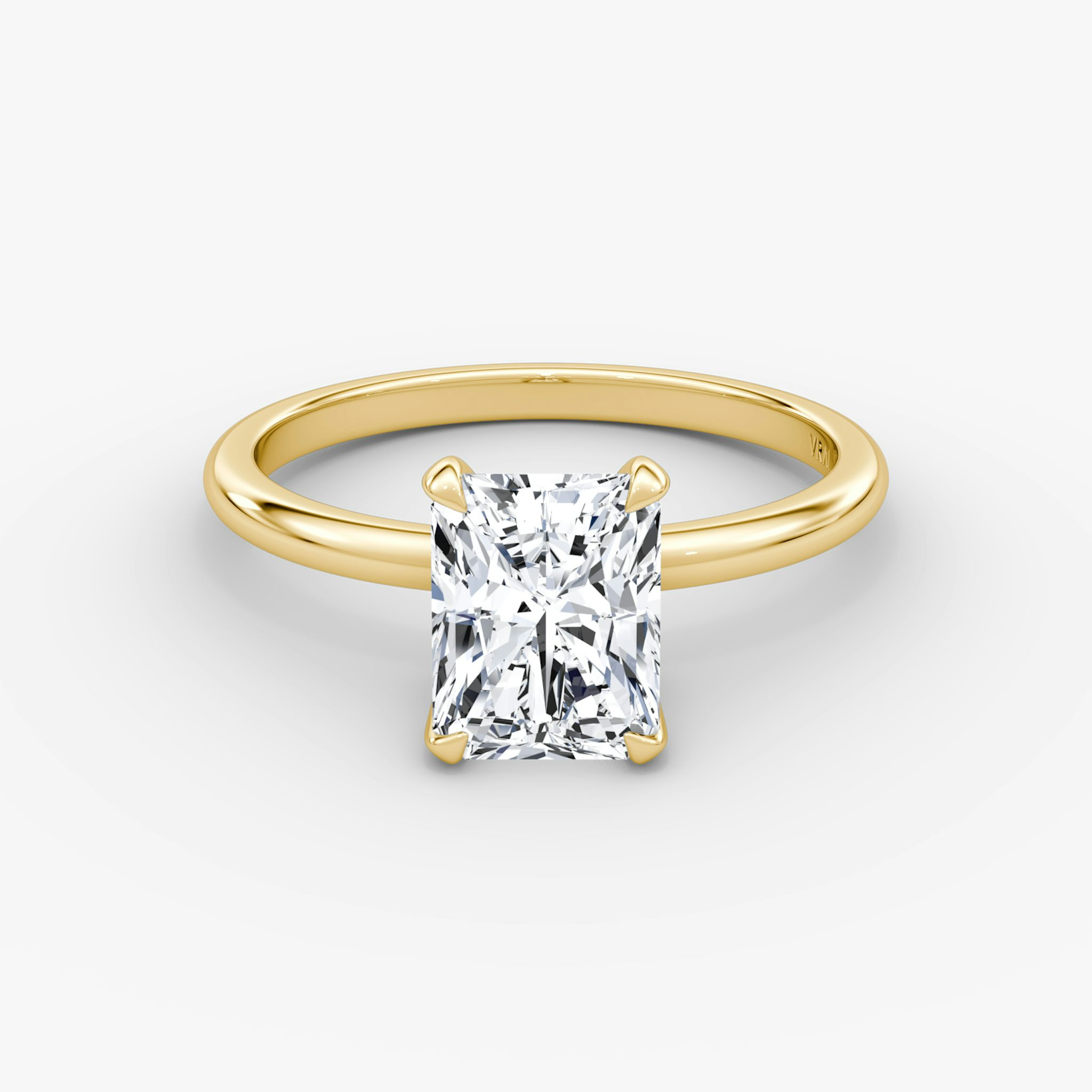 The Classic | Radiant | 18k | Yellow Gold | bandAccent: Plain | bandWidth: standard | diamondOrientation: vertical | caratWeight: other