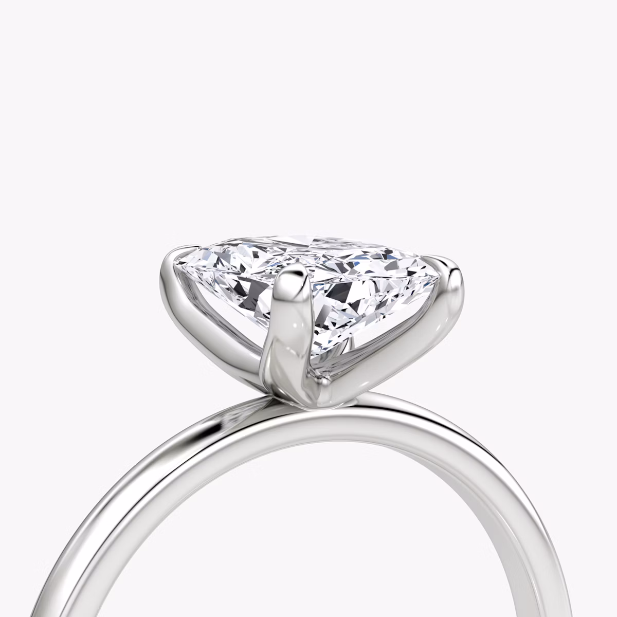 The Classic | Radiant | Platinum | bandAccent: Plain | bandWidth: standard | diamondOrientation: vertical | caratWeight: other