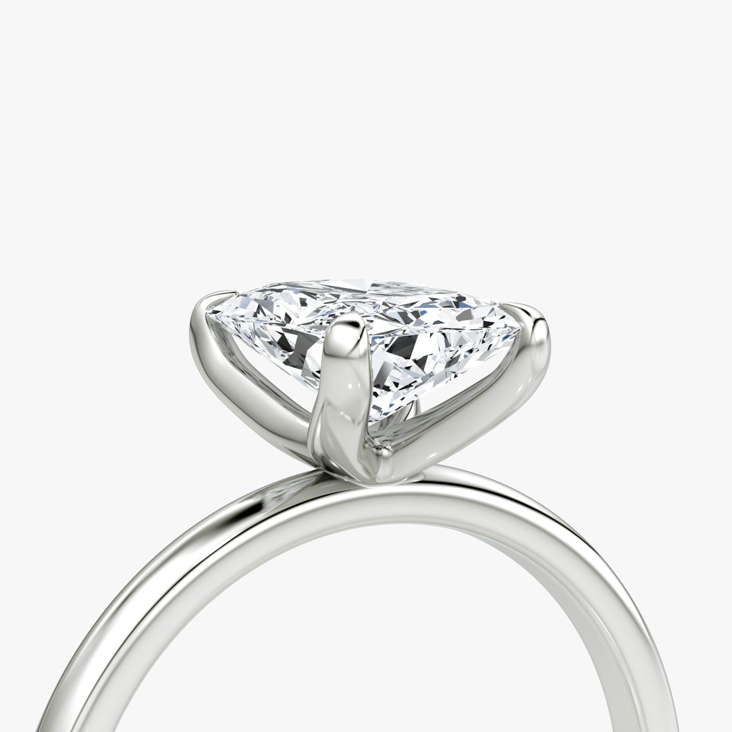 The Classic | Radiant | Platinum | bandAccent: Plain | bandWidth: standard | diamondOrientation: vertical | caratWeight: other