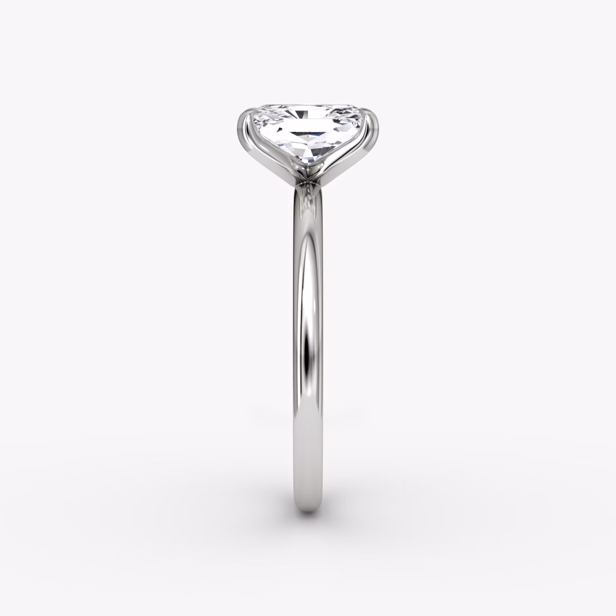 The Classic | Radiant | Platinum | bandAccent: Plain | bandWidth: standard | diamondOrientation: vertical | caratWeight: other
