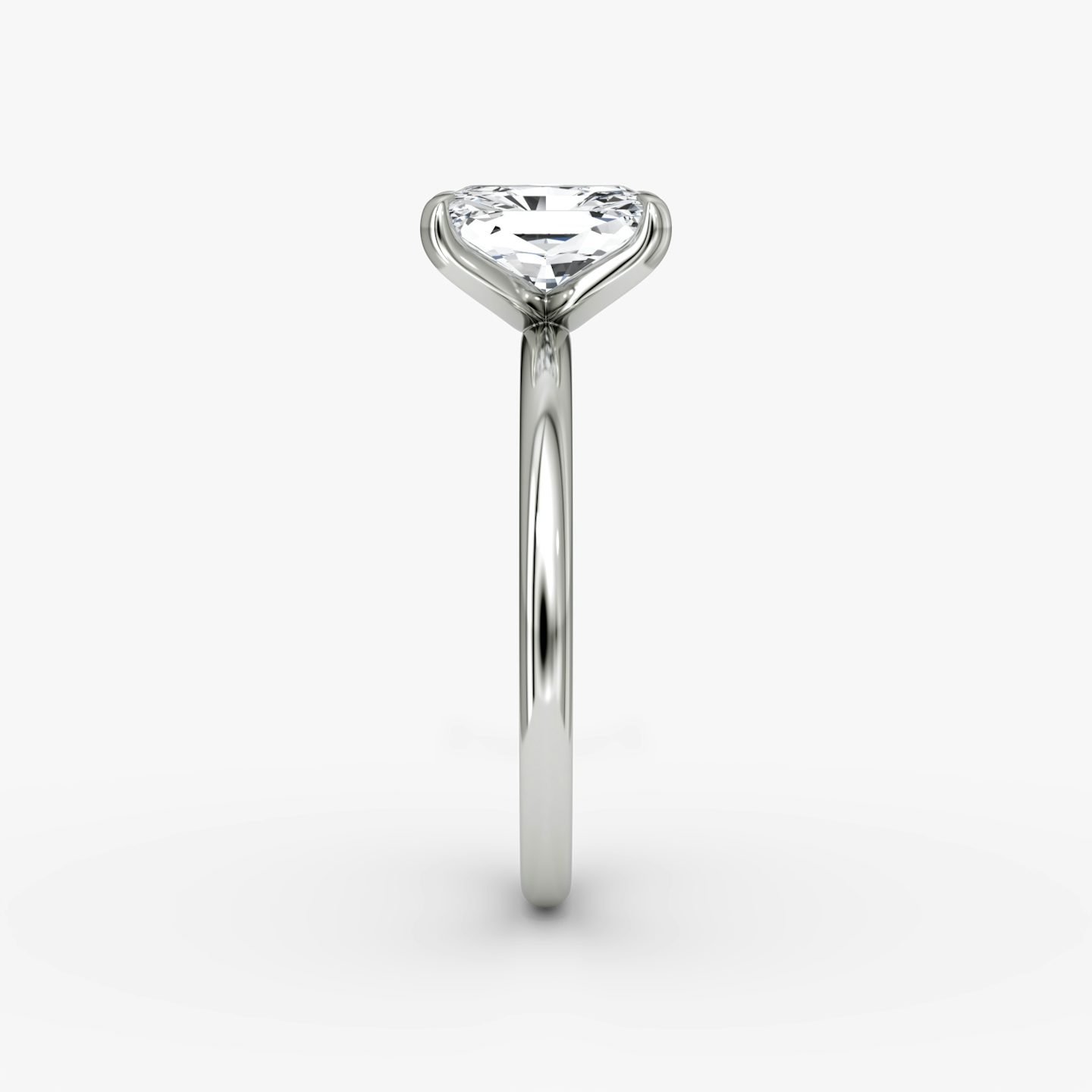 The Classic | Radiant | Platinum | bandAccent: Plain | bandWidth: standard | diamondOrientation: vertical | caratWeight: other