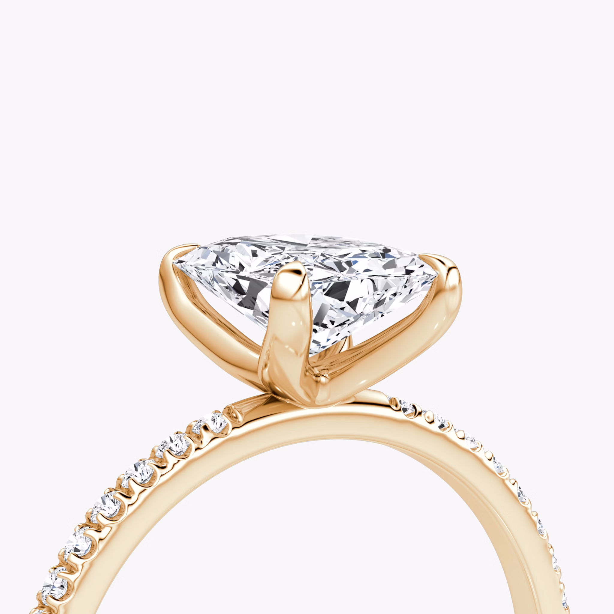 The Classic | Radiant | 14k | Rose Gold | bandAccent: Pavé | bandWidth: standard | diamondOrientation: vertical | caratWeight: other