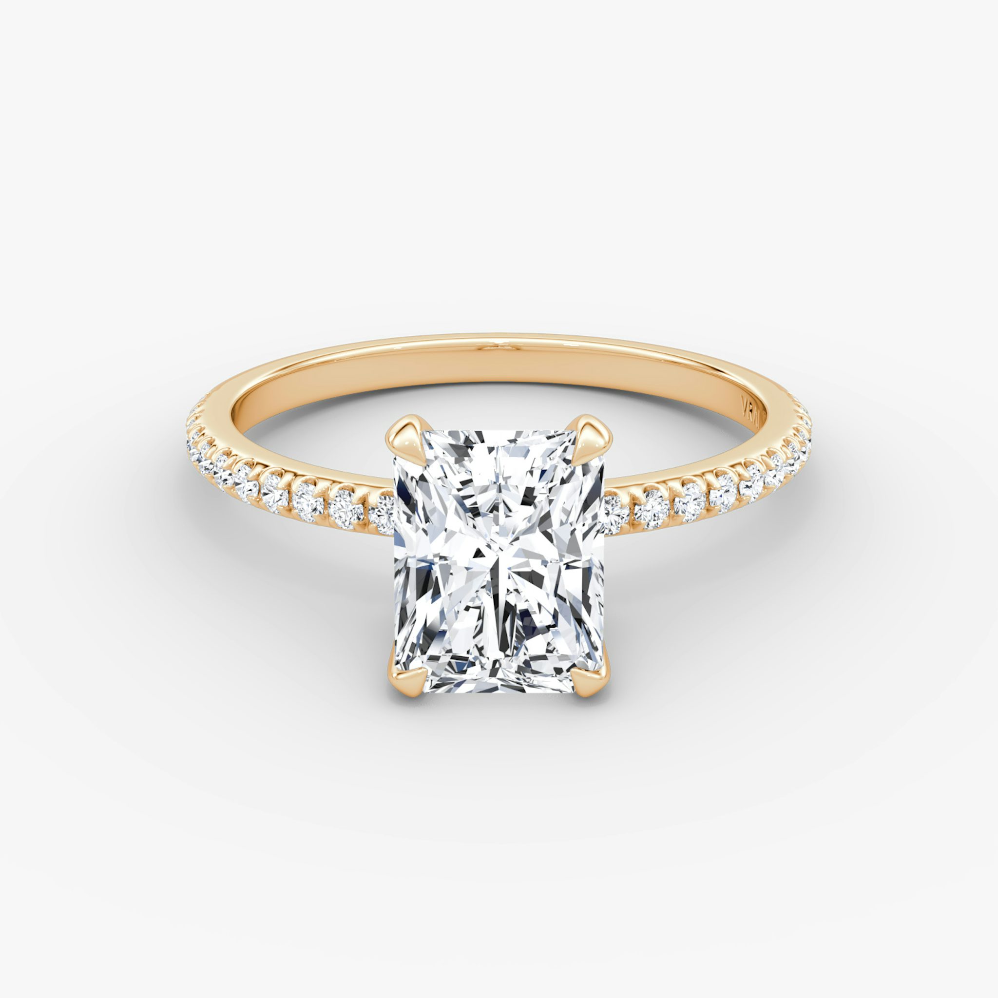 The Classic | Radiant | 14k | Rose Gold | bandAccent: Pavé | bandWidth: standard | diamondOrientation: vertical | caratWeight: other