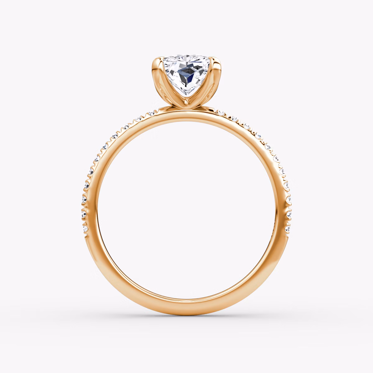 The Classic | Radiant | 14k | Rose Gold | bandAccent: Pavé | bandWidth: standard | diamondOrientation: vertical | caratWeight: other