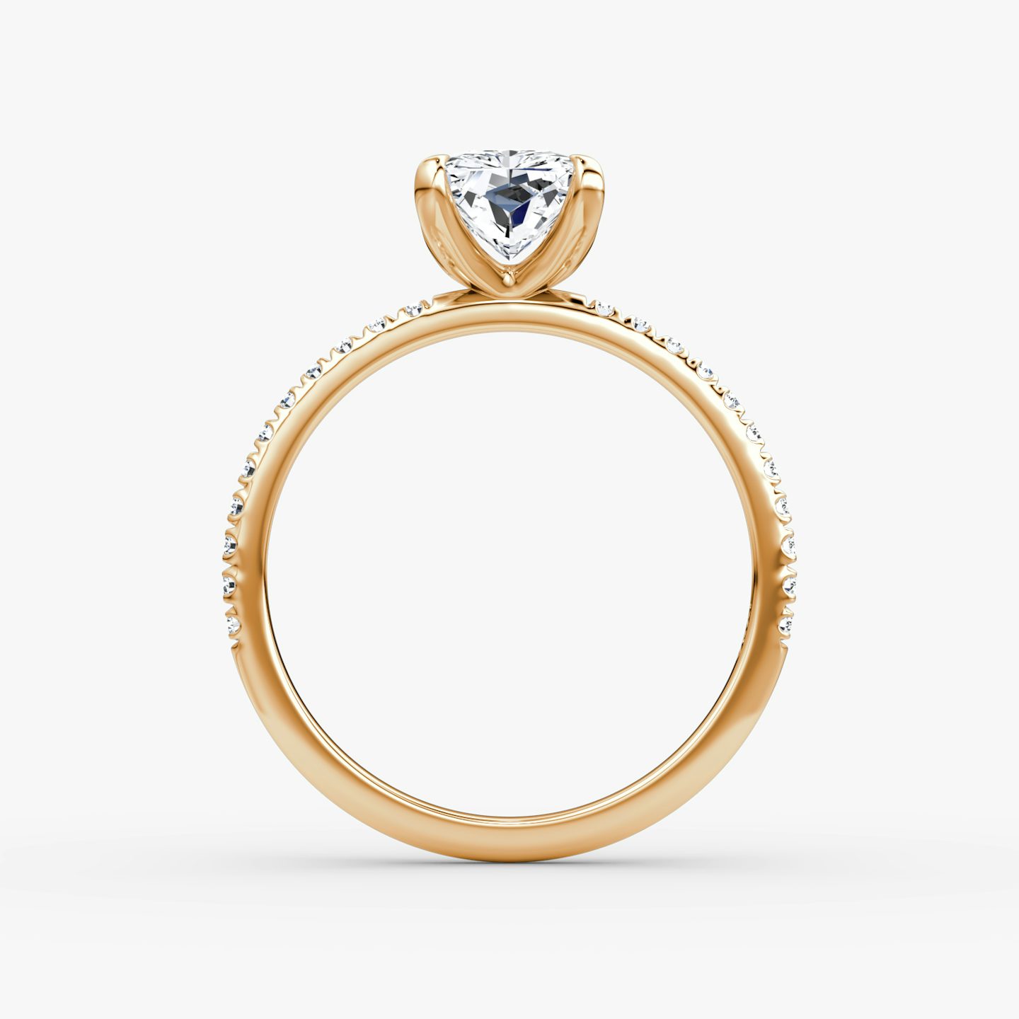 The Classic | Radiant | 14k | Rose Gold | bandAccent: Pavé | bandWidth: standard | diamondOrientation: vertical | caratWeight: other