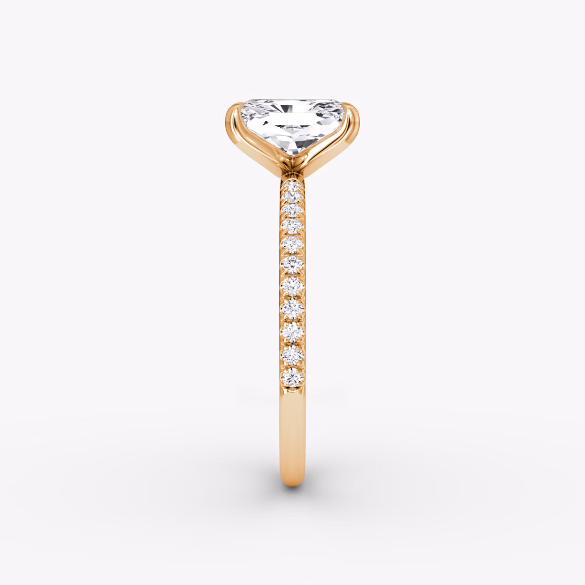 The Classic | Radiant | 14k | Rose Gold | bandAccent: Pavé | bandWidth: standard | diamondOrientation: vertical | caratWeight: other