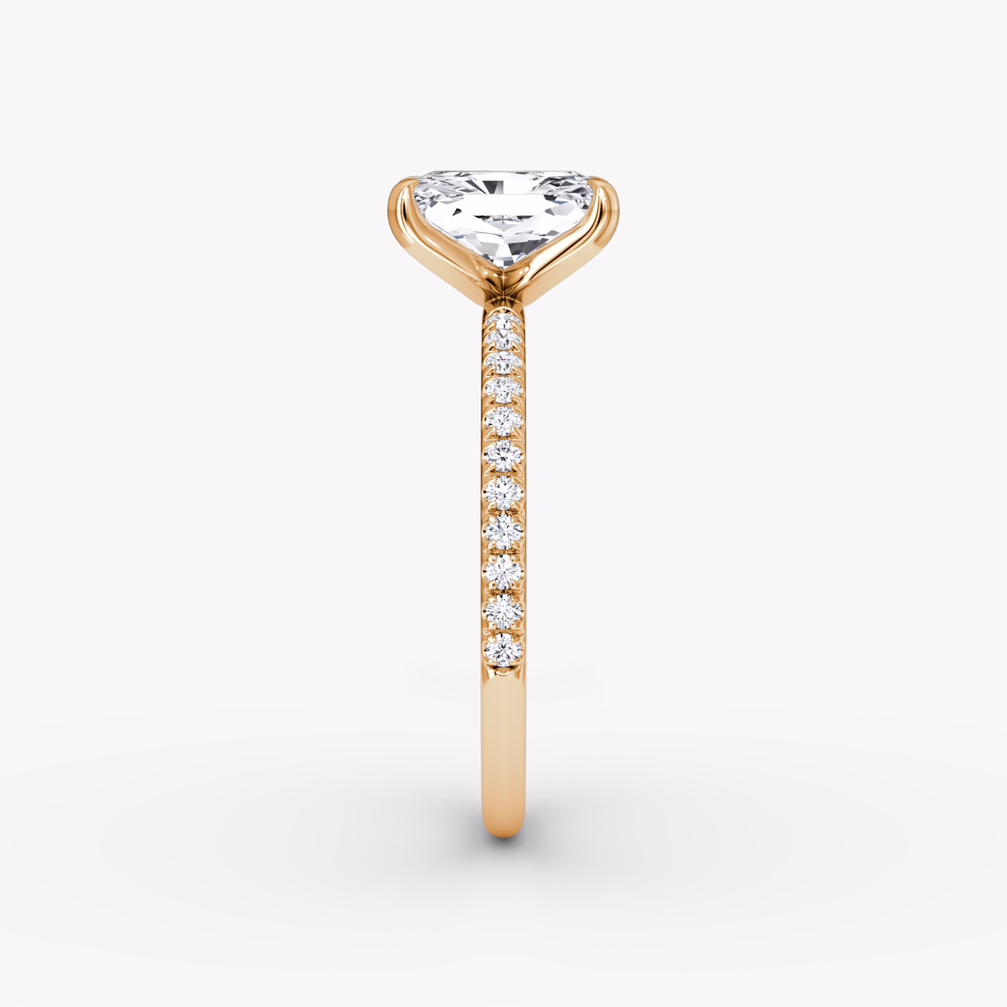 The Classic | Radiant | 14k | Rose Gold | bandAccent: Pavé | bandWidth: standard | diamondOrientation: vertical | caratWeight: other