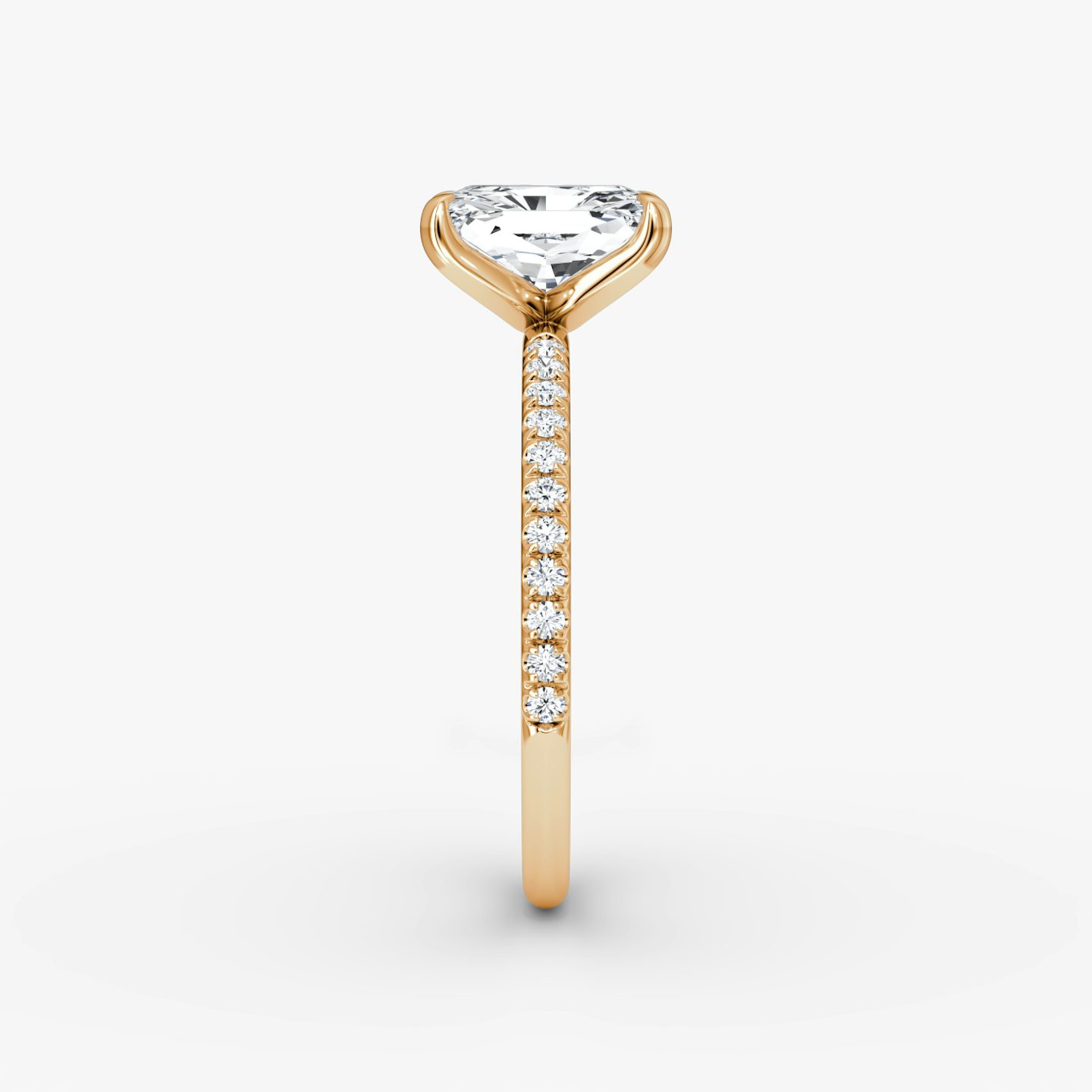 The Classic | Radiant | 14k | Rose Gold | bandAccent: Pavé | bandWidth: standard | diamondOrientation: vertical | caratWeight: other